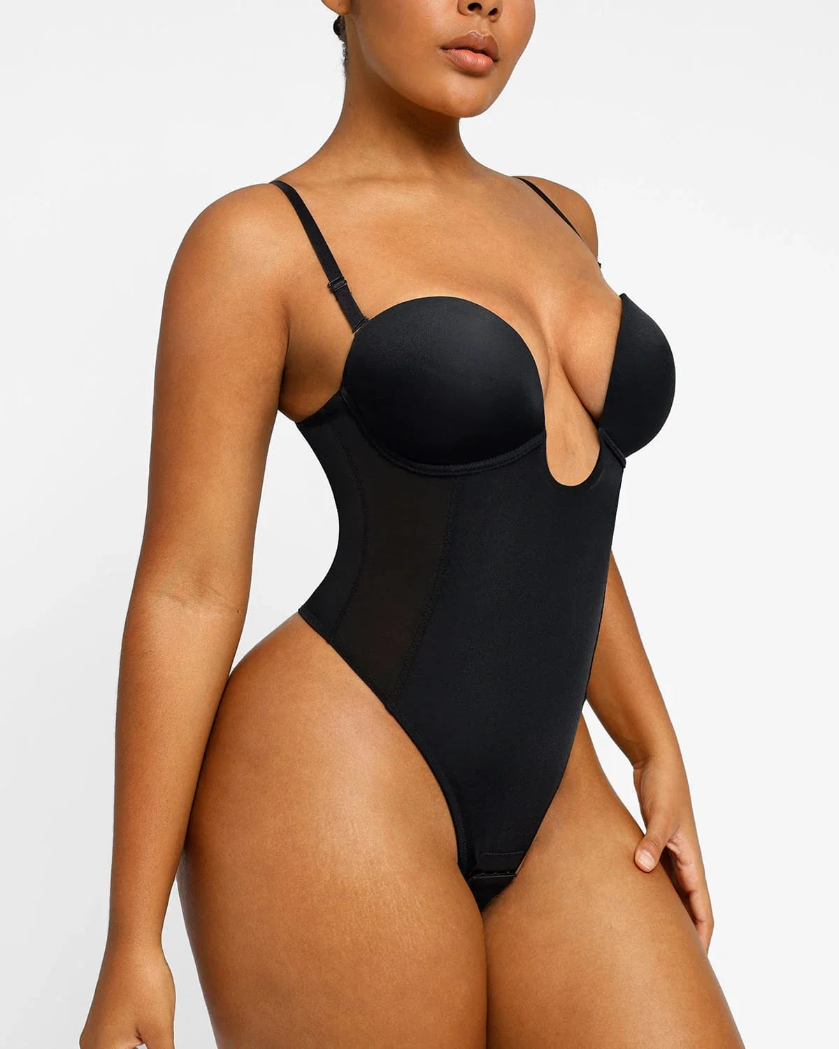 Serene Cove™ | AirSlim® Deep Plunge Low-Back Thong Bodysuit