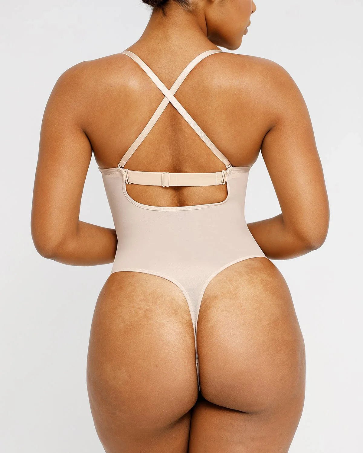 Serene Cove™ | AirSlim® Deep Plunge Low-Back Thong Bodysuit