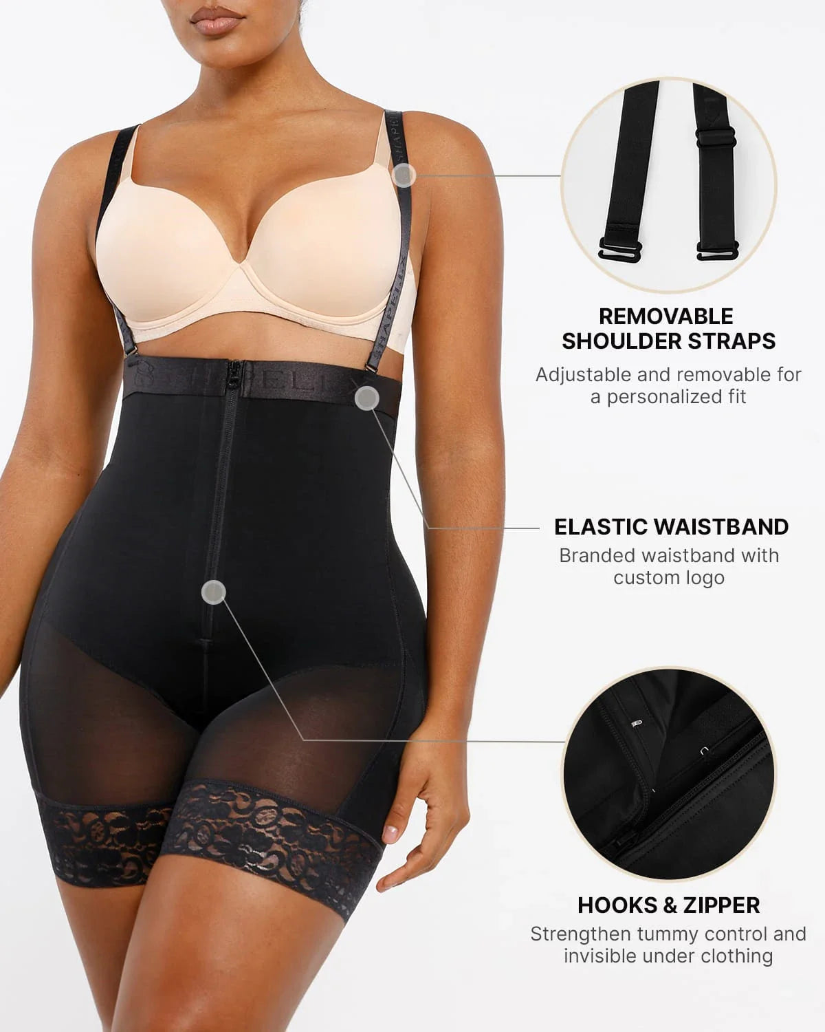 Serene Cove™ | AirSlim® Firm Tummy Compression Bodysuit Shaper With Butt Lifter