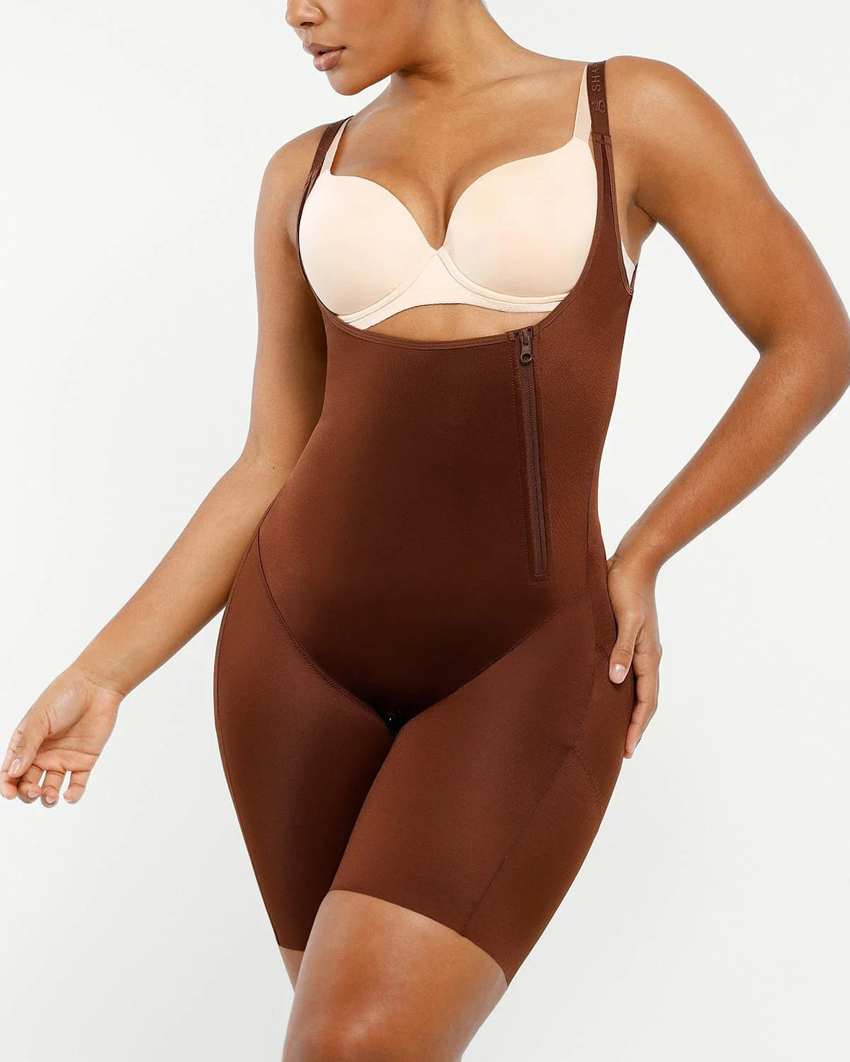 Serene Cove™ | AirSlim® Open Bust Butt-Lifting Full Bodysuit