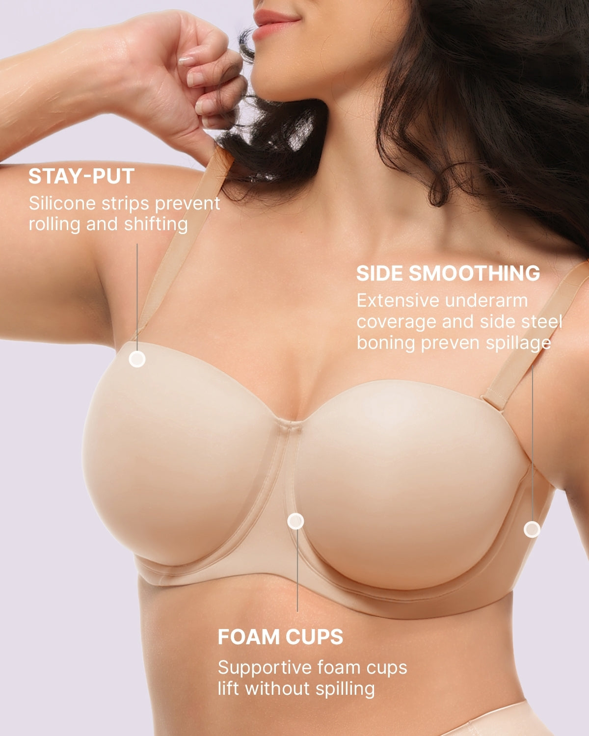 Serene Cove™ | Verstelbare Strapless Push Up BH