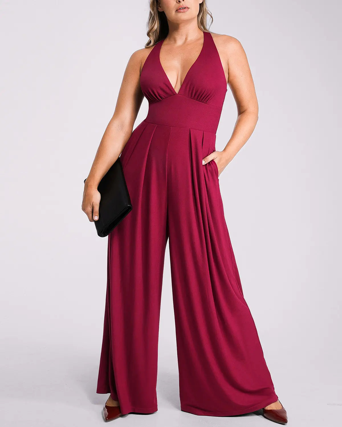 Serene Cove™ | Deep V Built-In Shaping Jumpsuit