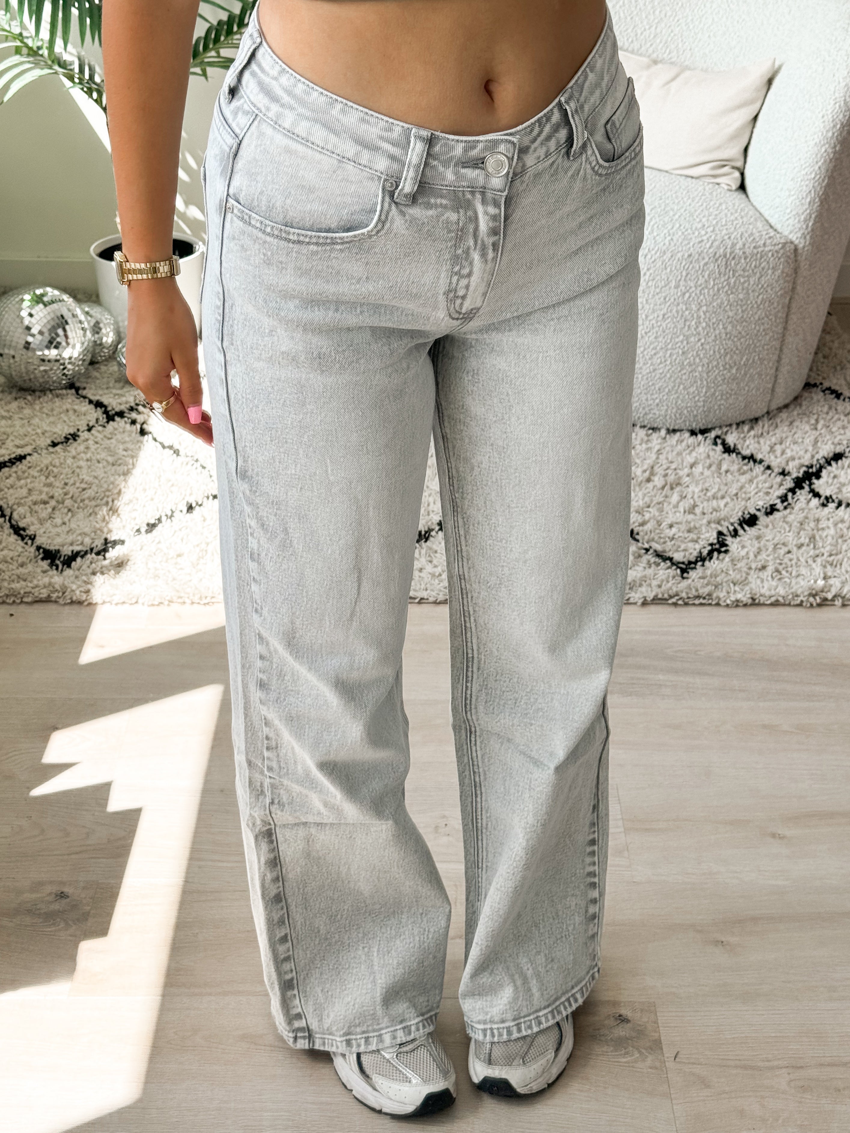 Serene Cove™ | Stretch - Maya wide jeans light grey