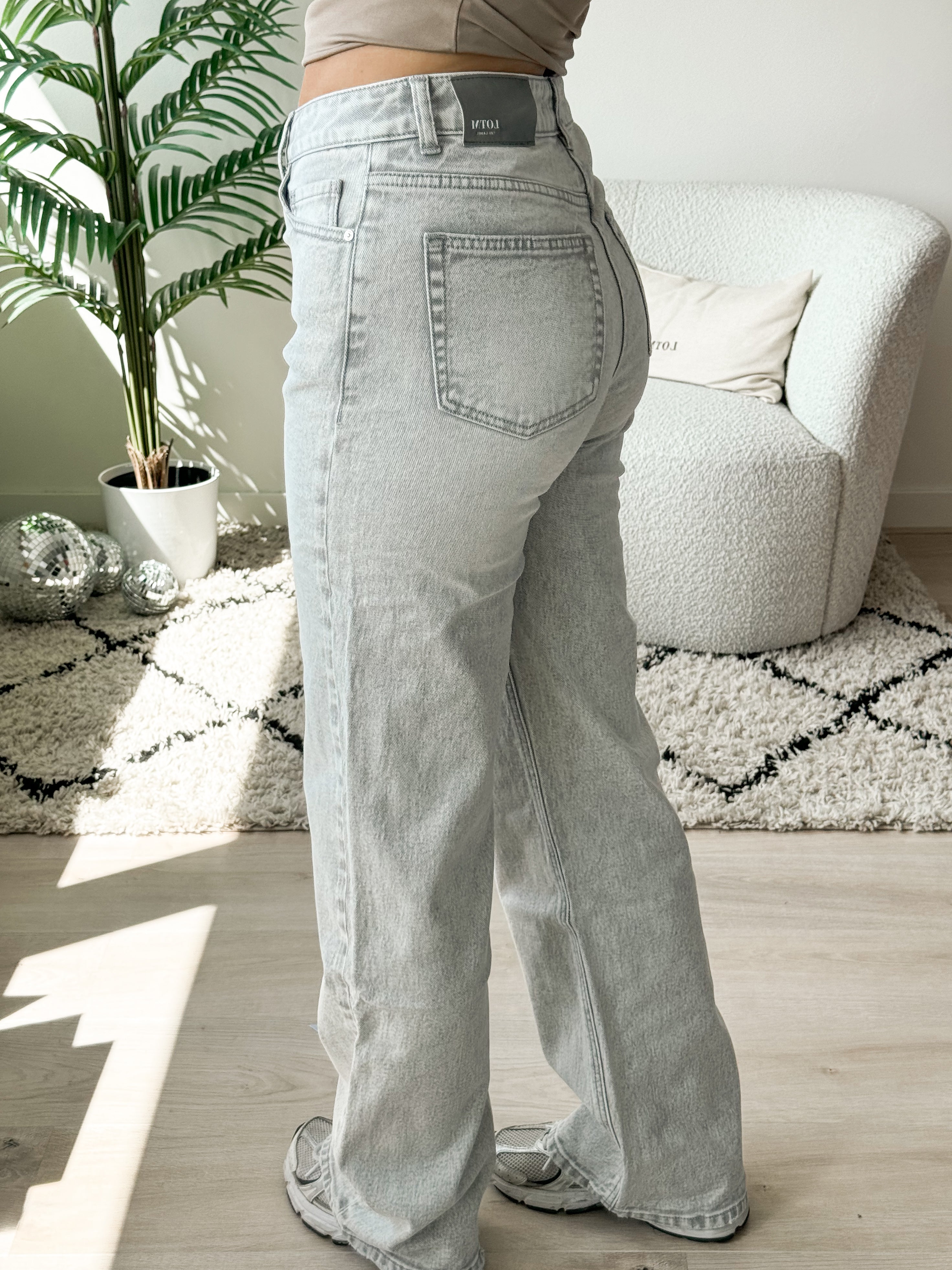 Serene Cove™ | PRE-ORDER Stretch - Ayla wide jeans light grey