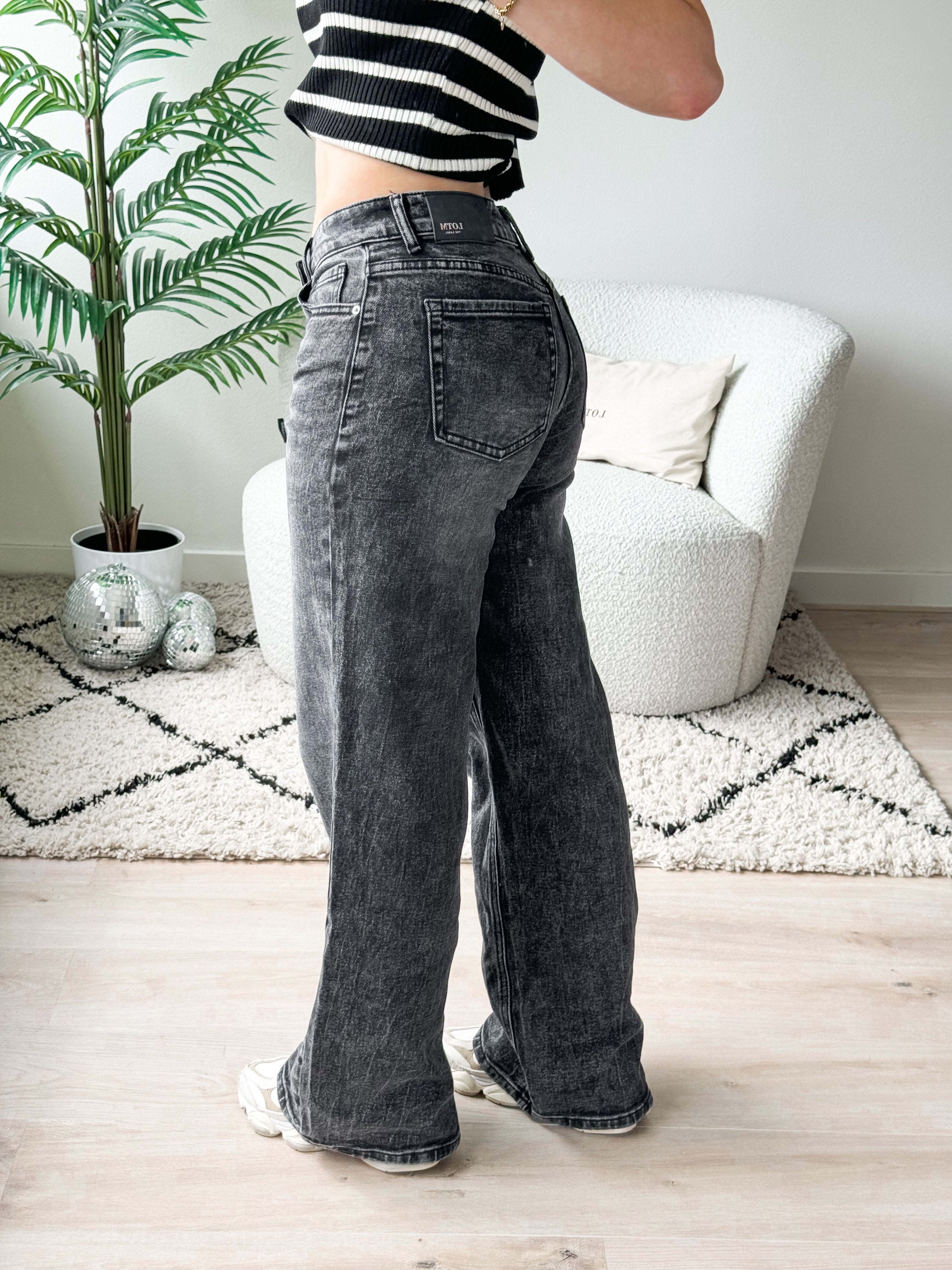 Serene Cove™ | Stretch - Maya wide jeans dark grey