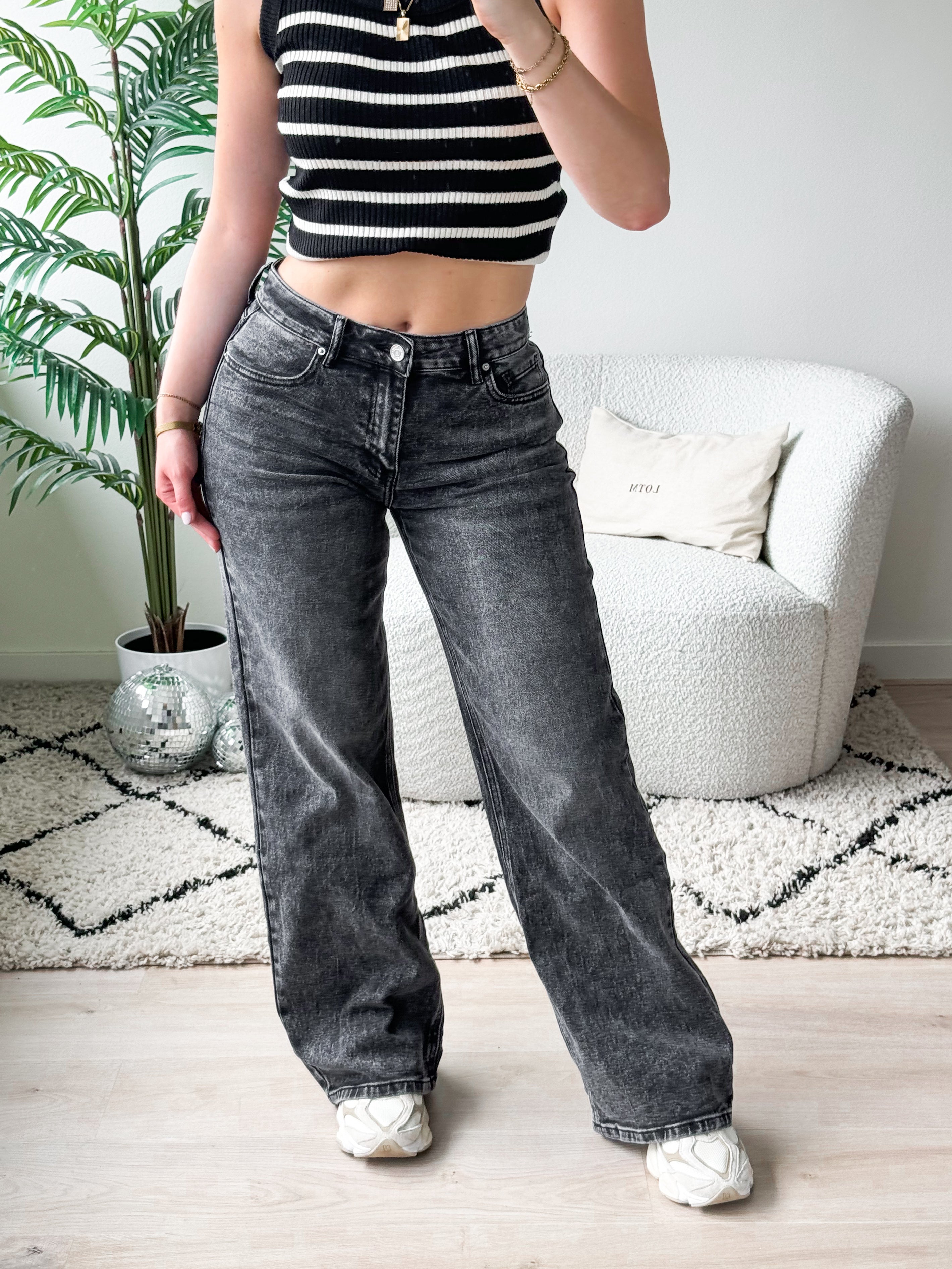 Serene Cove™ | Stretch - Maya wide jeans dark grey