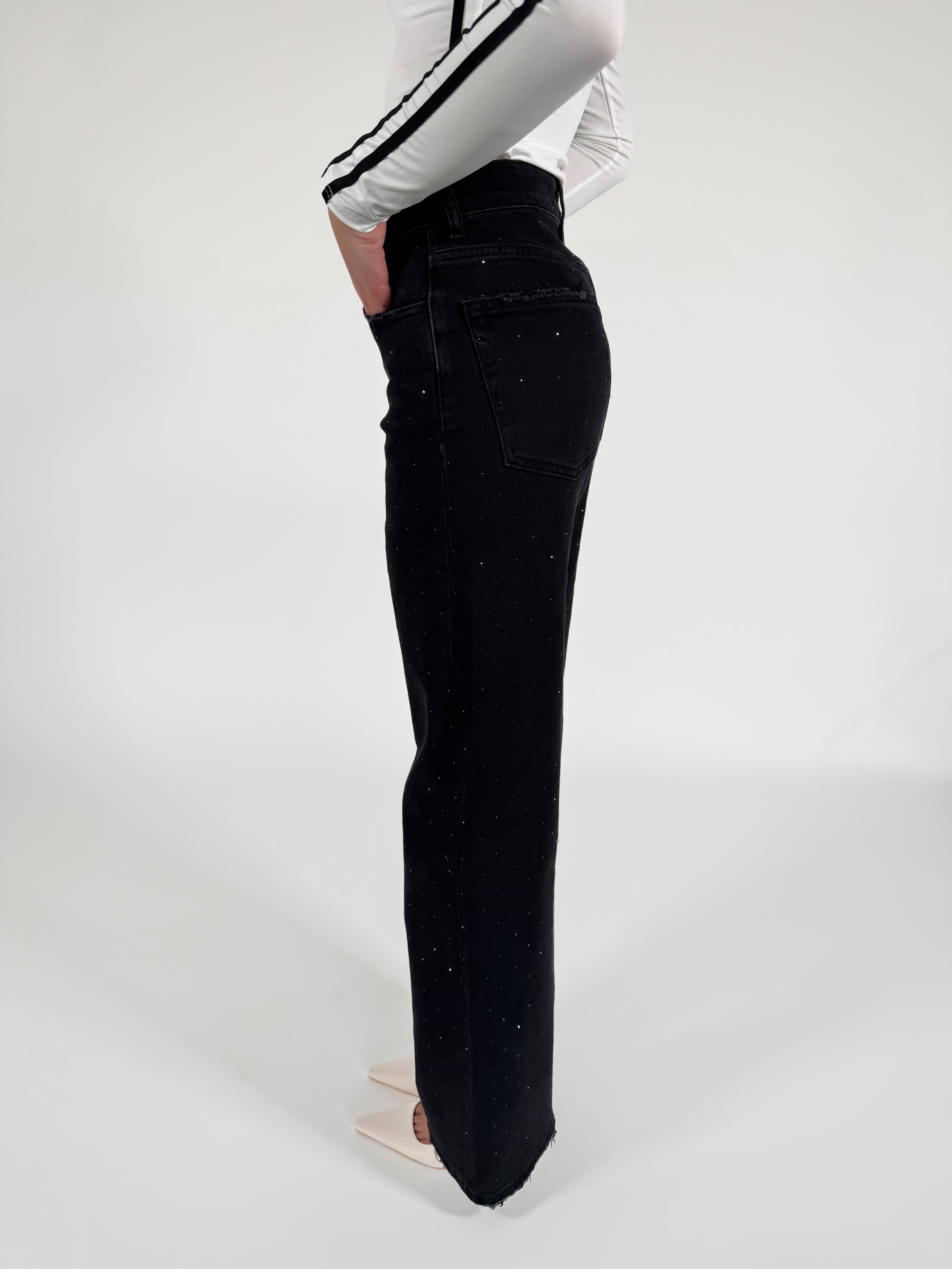 Serene Cove™ | Stretch - Macey wide jeans black