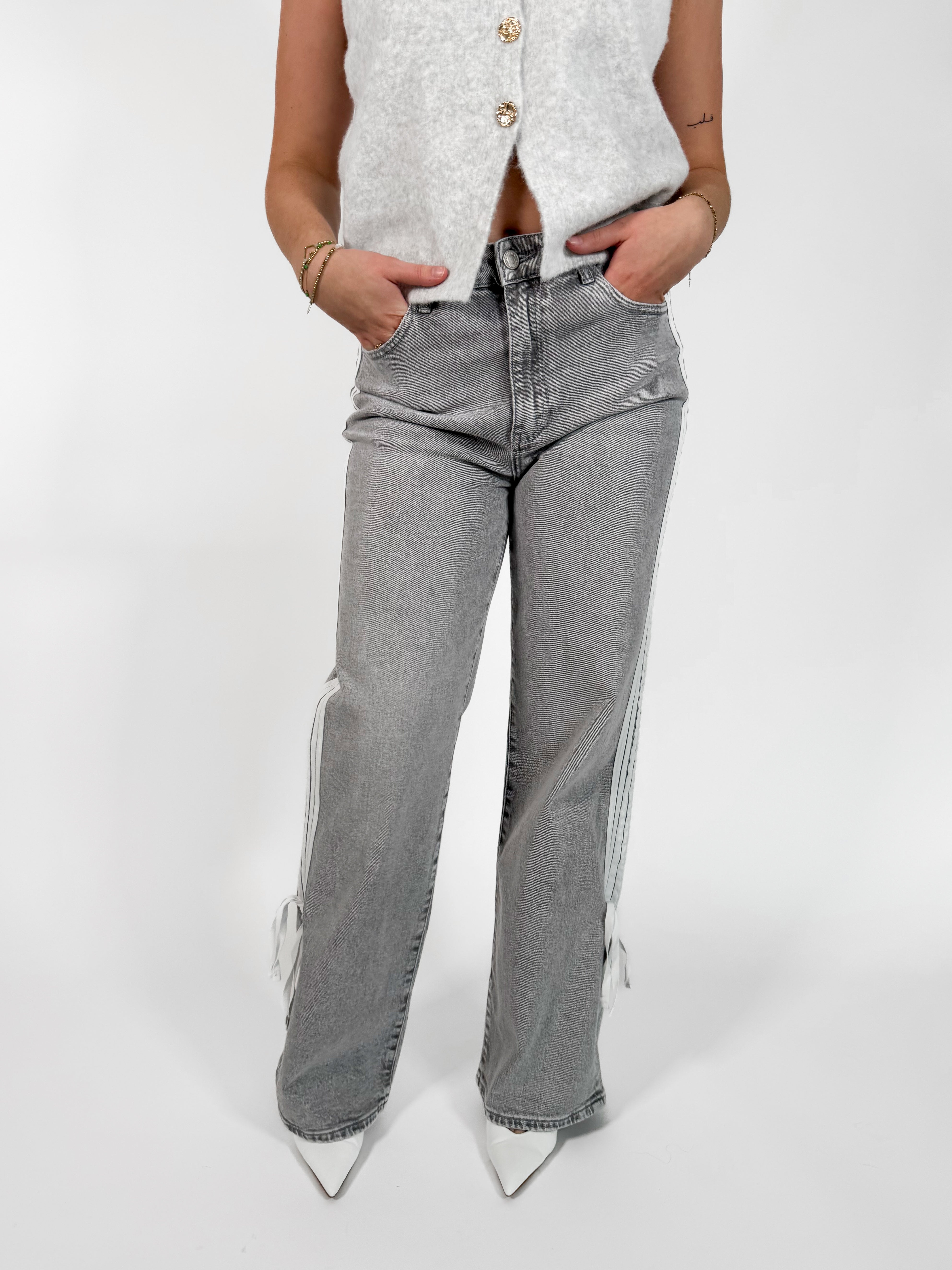 Serene Cove™ | Stretch - Britt wide jeans light grey