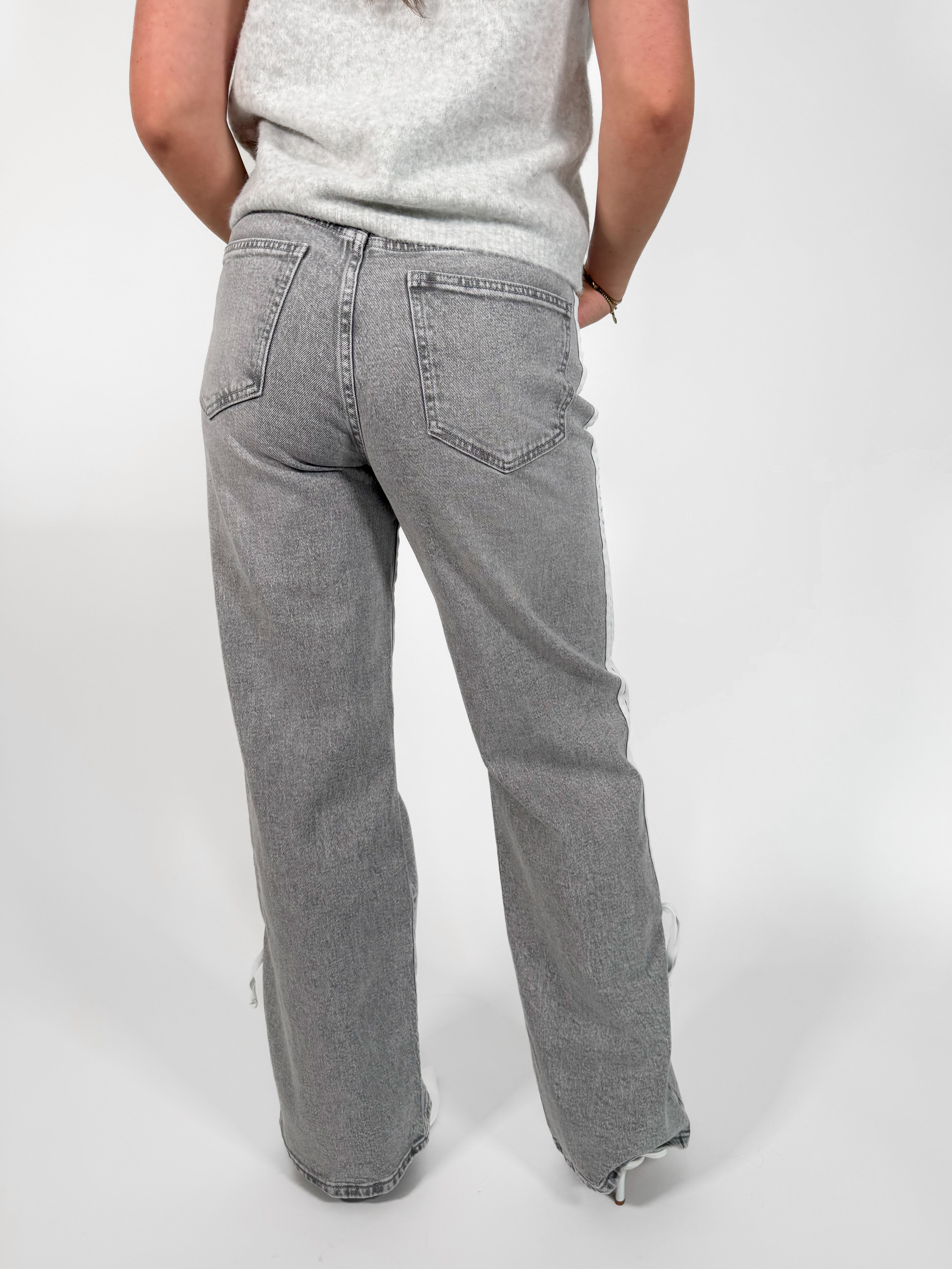 Serene Cove™ | Stretch - Britt wide jeans light grey