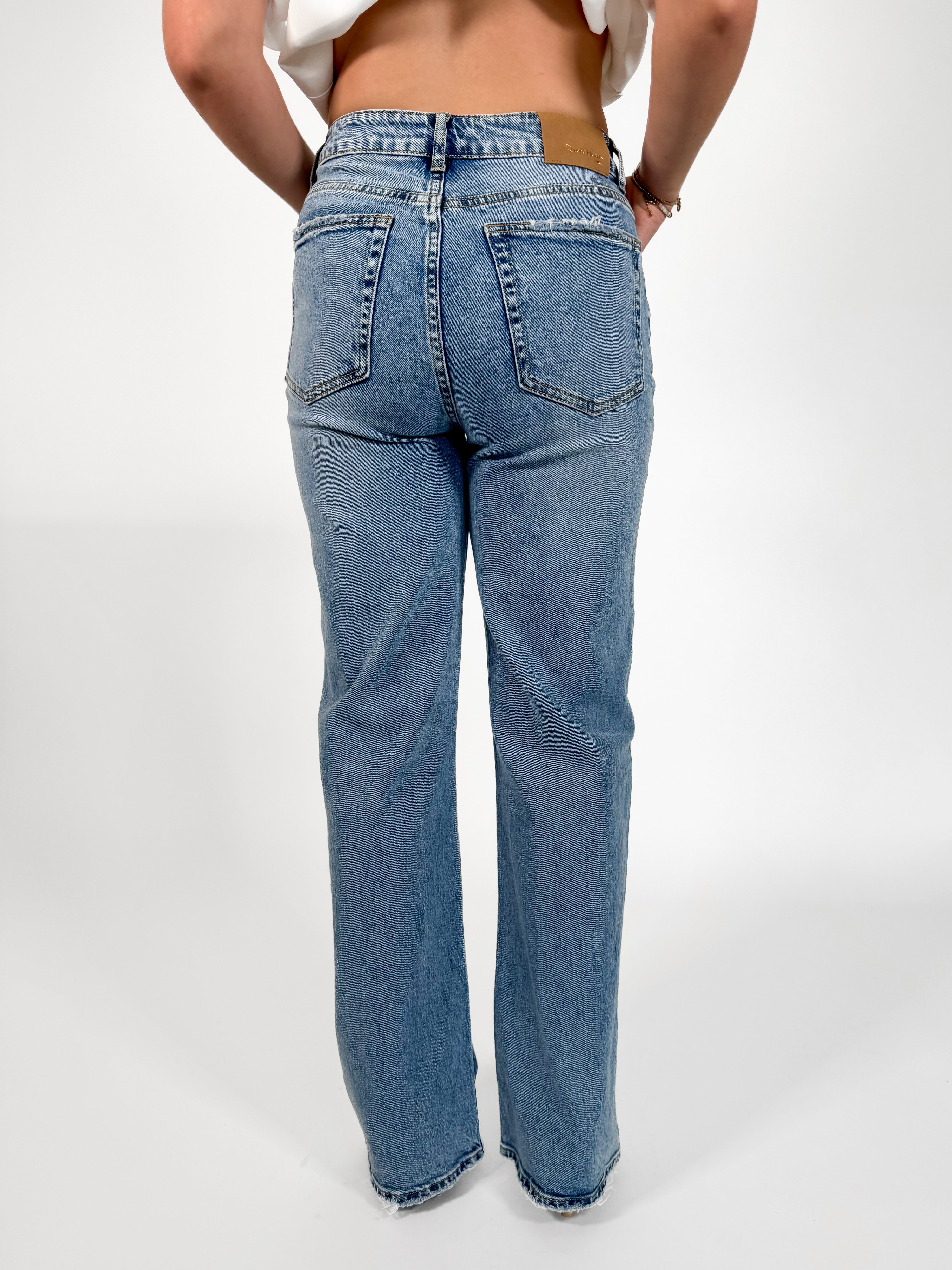 Serene Cove™ | Stretch - Ayla wide jeans washed denim