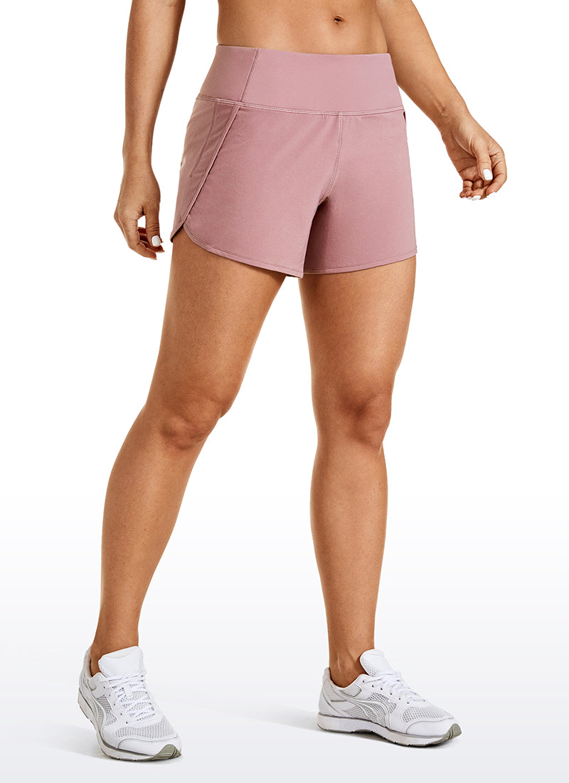 Serene Cove™ | Feathery-Fit Mid-Rise Gevoerde Korte Broek met Platte Taille 4''