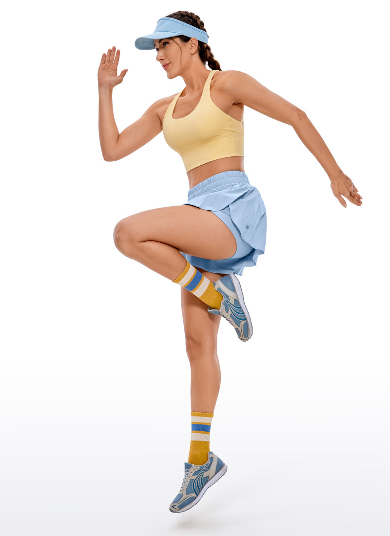 Serene Cove™ | Feathery-Fit Zachte High Waisted 2 in 1 Flowy Shorts 3''