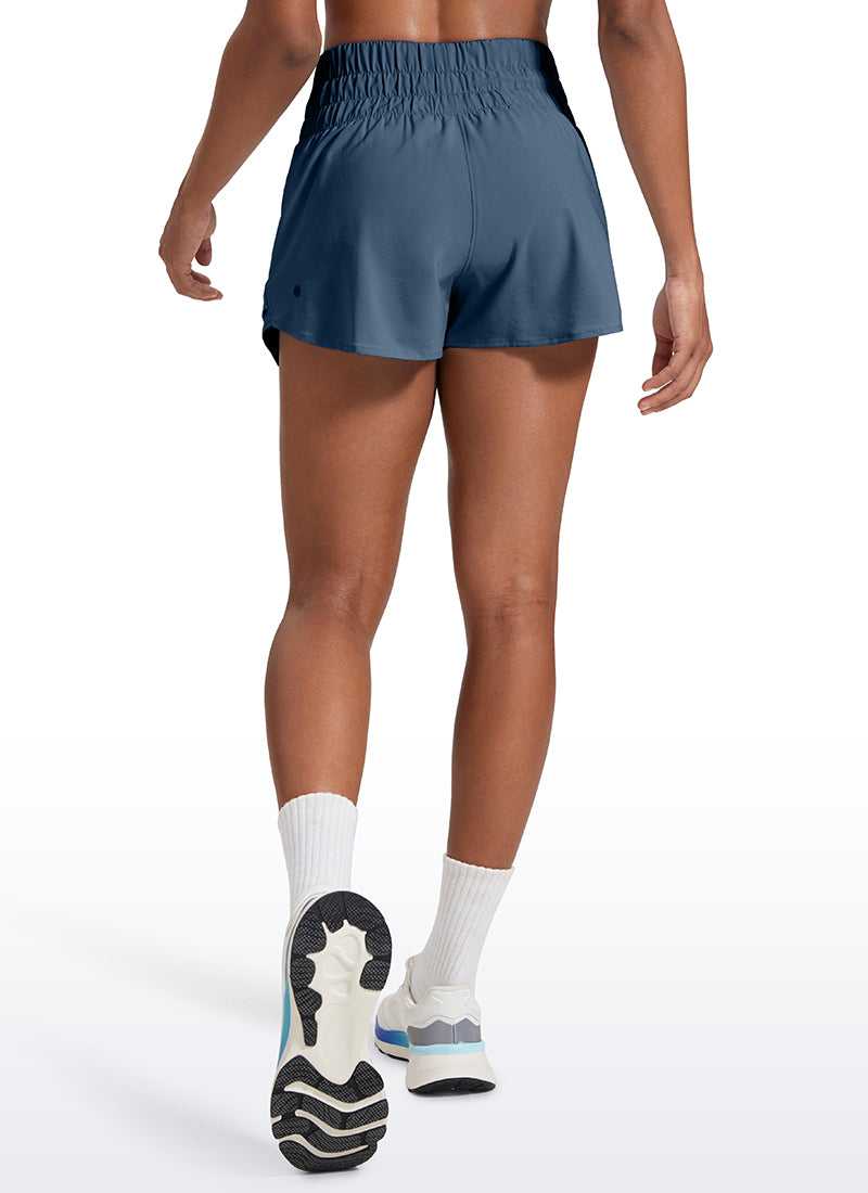 Serene Cove™ | Feathery-Fit Zachte High Waisted 2 in 1 Flowy Shorts met Rits Zakken