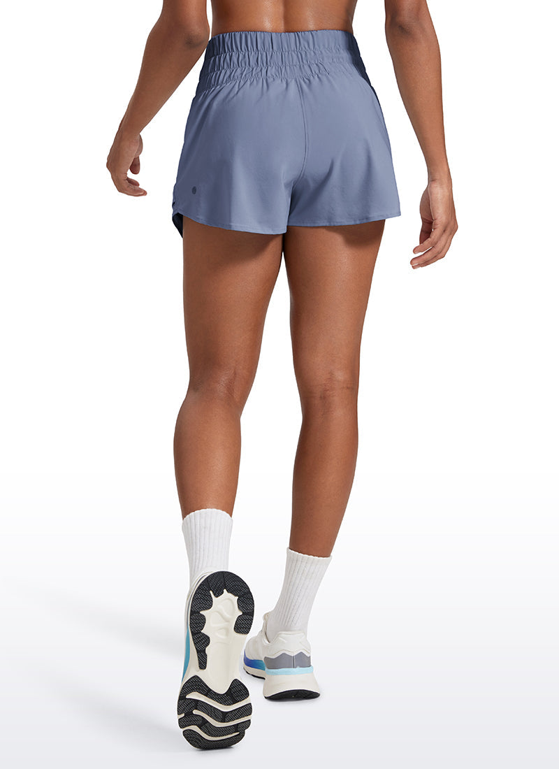 Serene Cove™ | Feathery-Fit Zachte High Waisted 2 in 1 Flowy Shorts met Rits Zakken