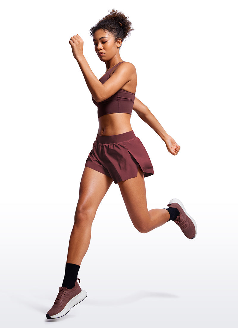 Serene Cove™ | Feathery-Fit Zachte Low Waisted V Split Mesh Gevoerde Shorts 2.5''