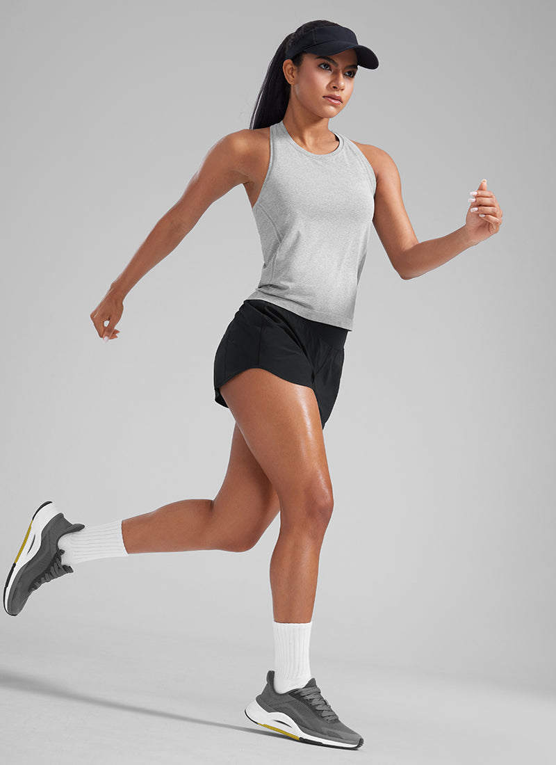 Serene Cove™ | Feathery-Fit Zachte Mid Waisted Korte Broek 3" met Rits Zakken Voering