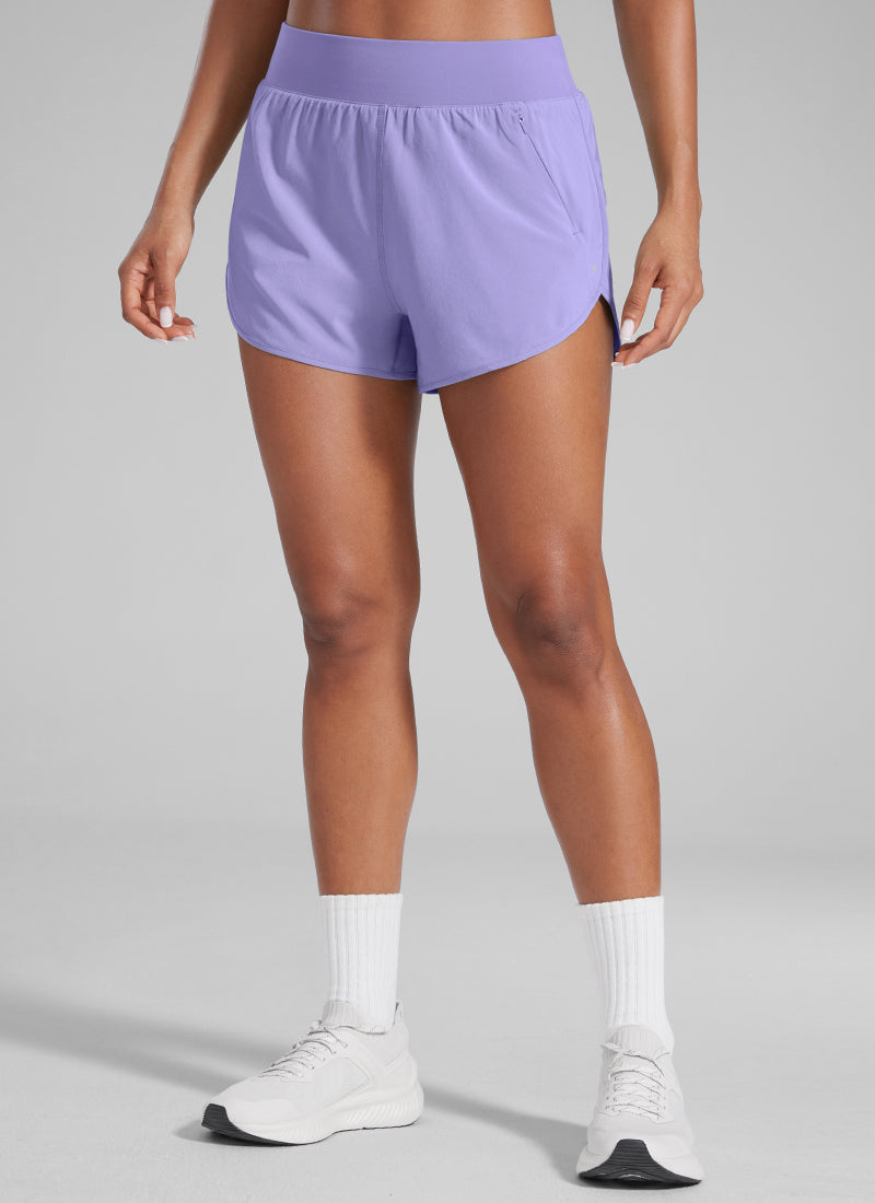 Serene Cove™ | Feathery-Fit Zacht Hoog Getailleerd Dolfijnbroekje 3" Met Rits Zakken