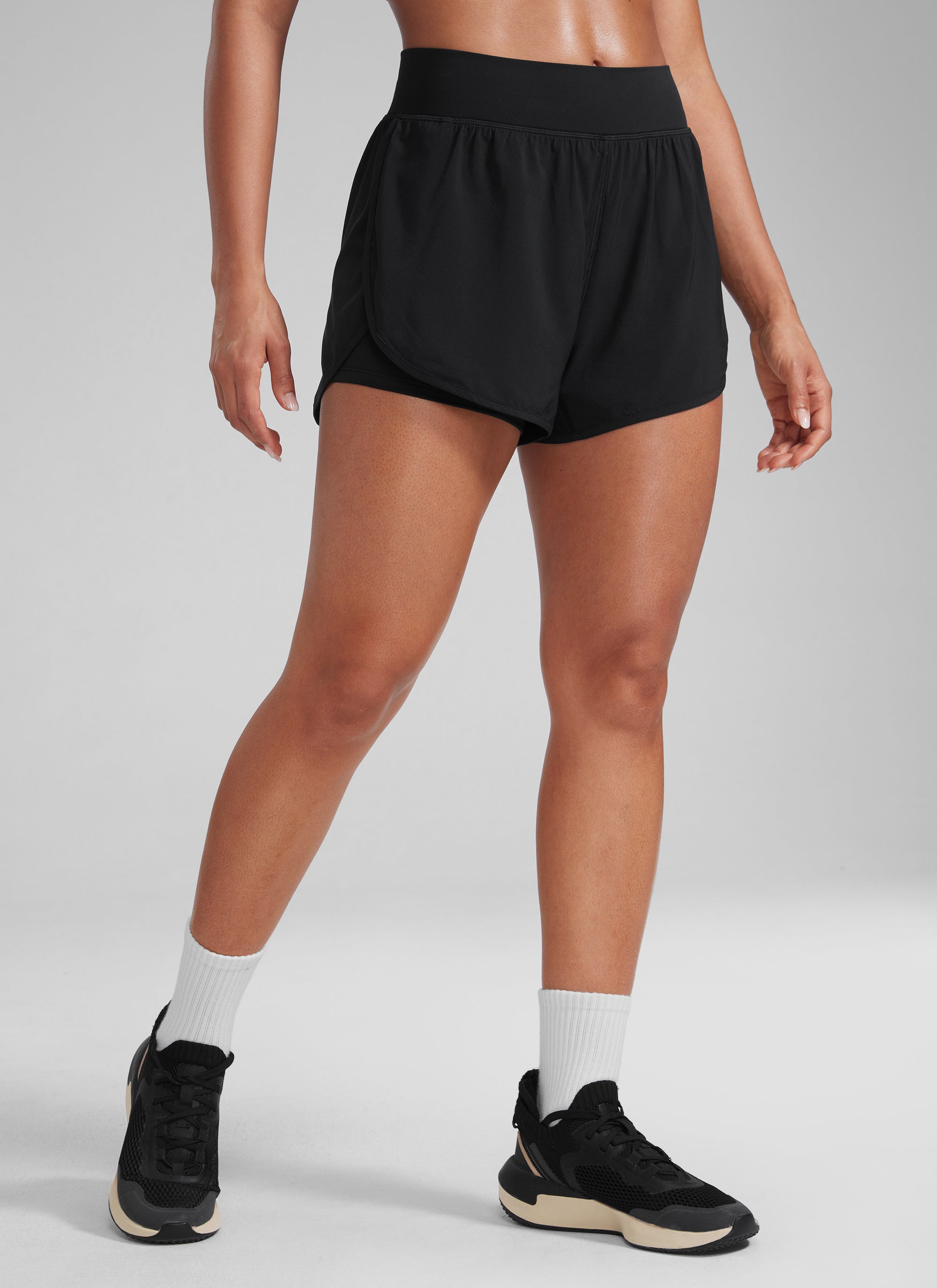 Serene Cove™ | Feathery-Fit Zachte High-Rise 2 in 1 Shorts 3" met Zak