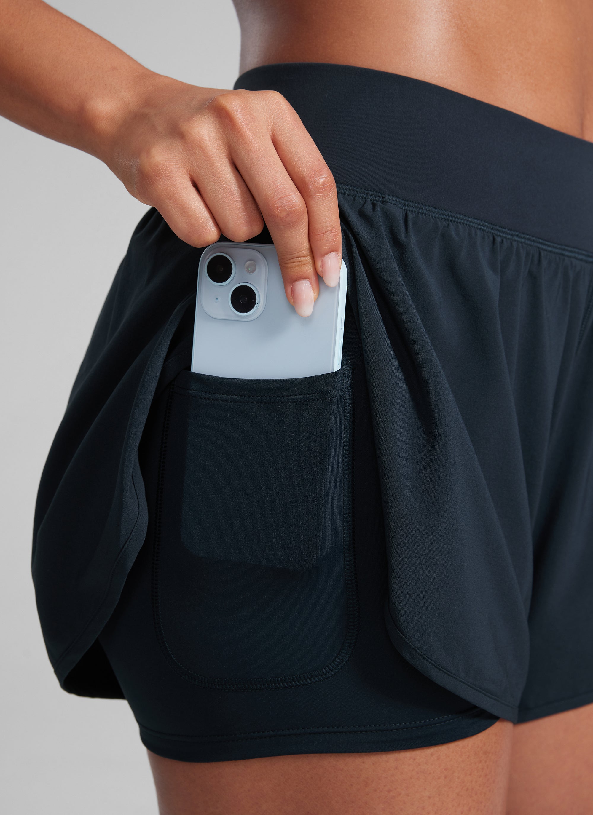 Serene Cove™ | Feathery-Fit Zachte High-Rise 2 in 1 Shorts 3" met Zak