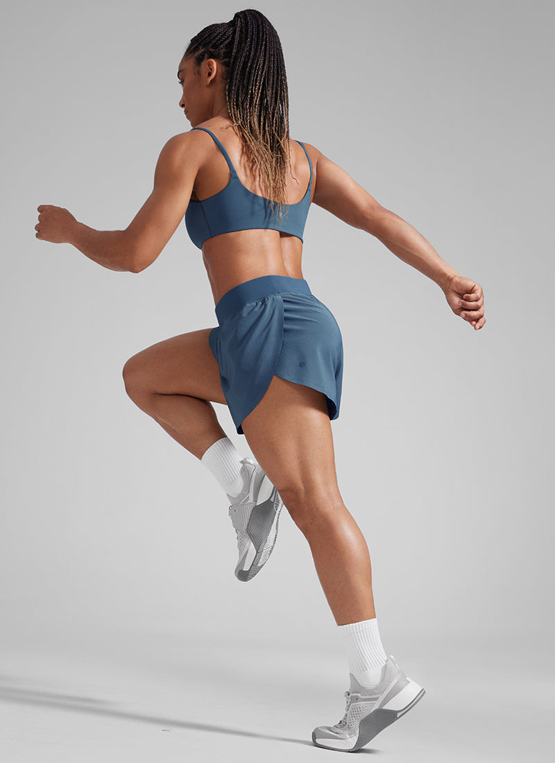 Serene Cove™ | Feathery-Fit Zachte Mid Rise Dolfijn Gevoerde Shorts 4''