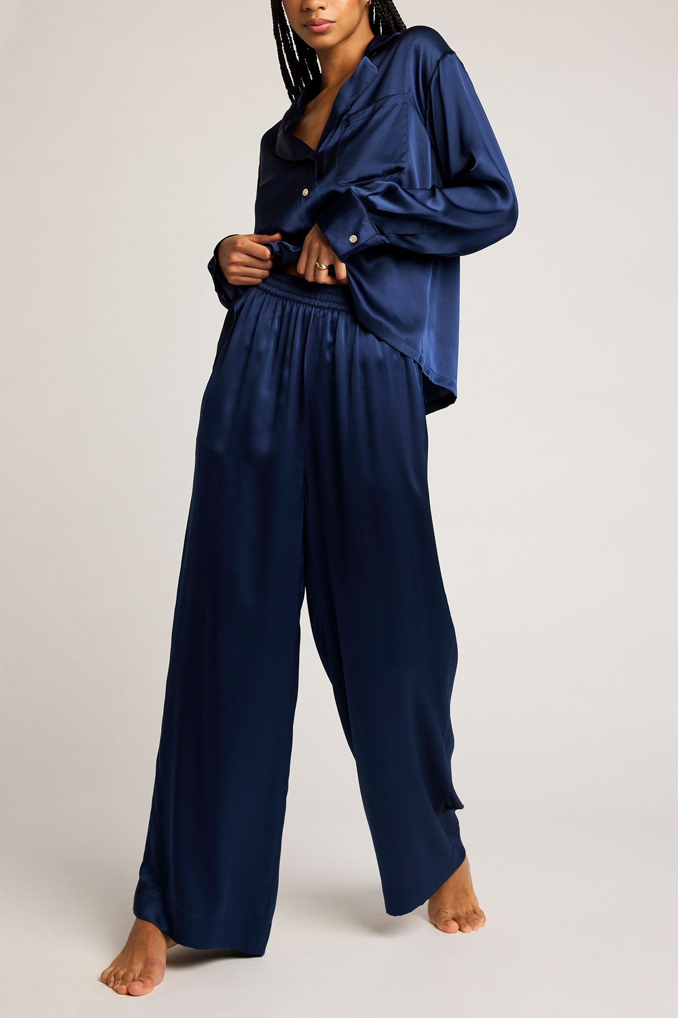 Serene Cove™ | Eclipse zijden overhemd in marine