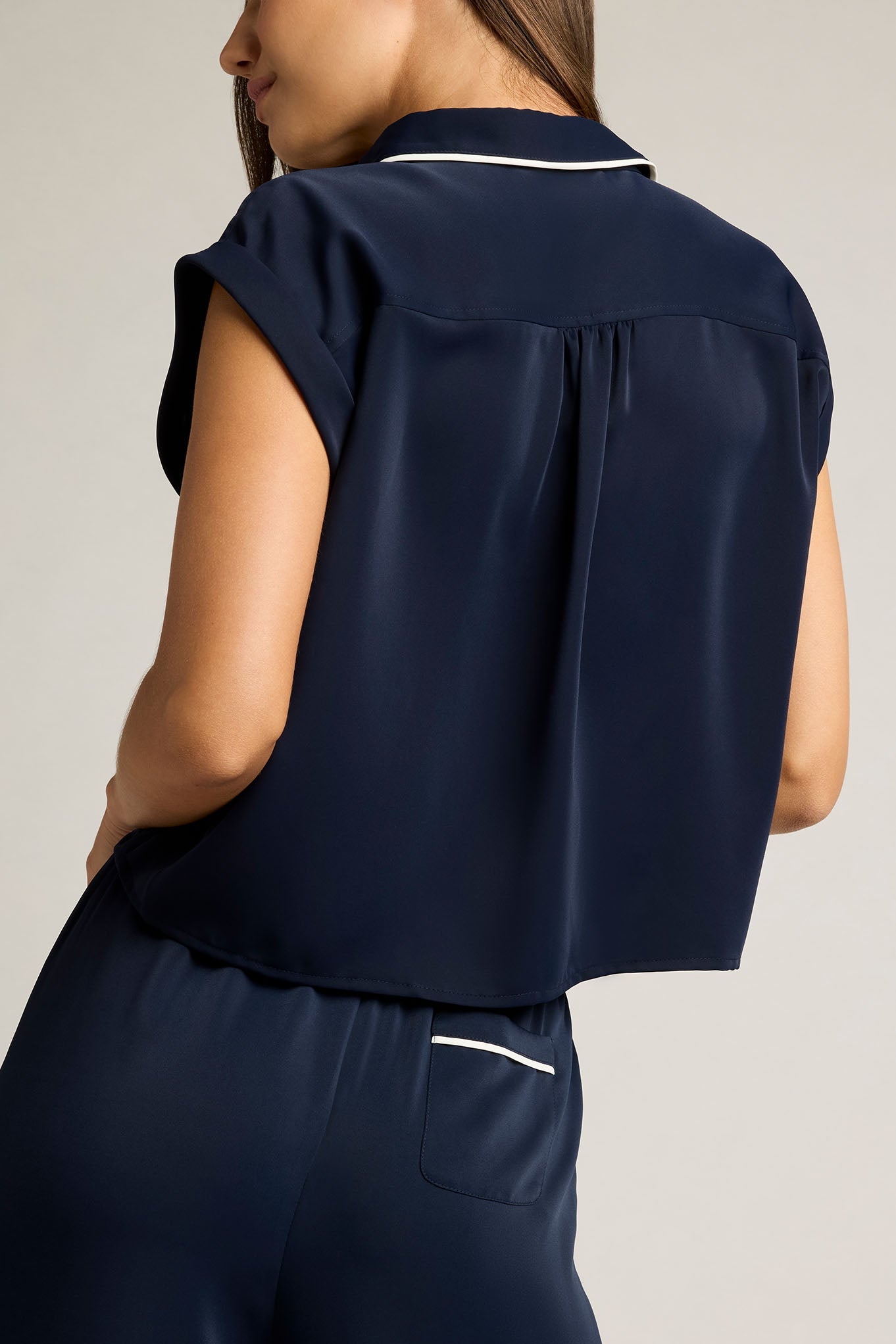 Serene Cove™ | Supreme Shirt met Korte Mouw in Navy