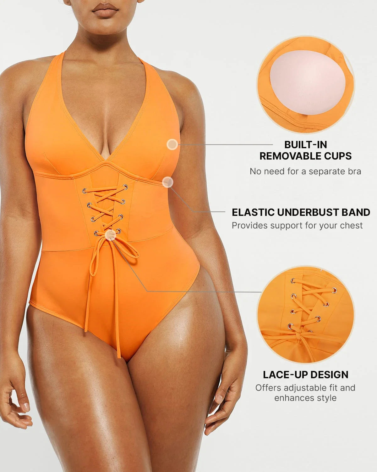 Serene Cove™ | Smart Sculpt Plunge Corset Shaping Swimsuit