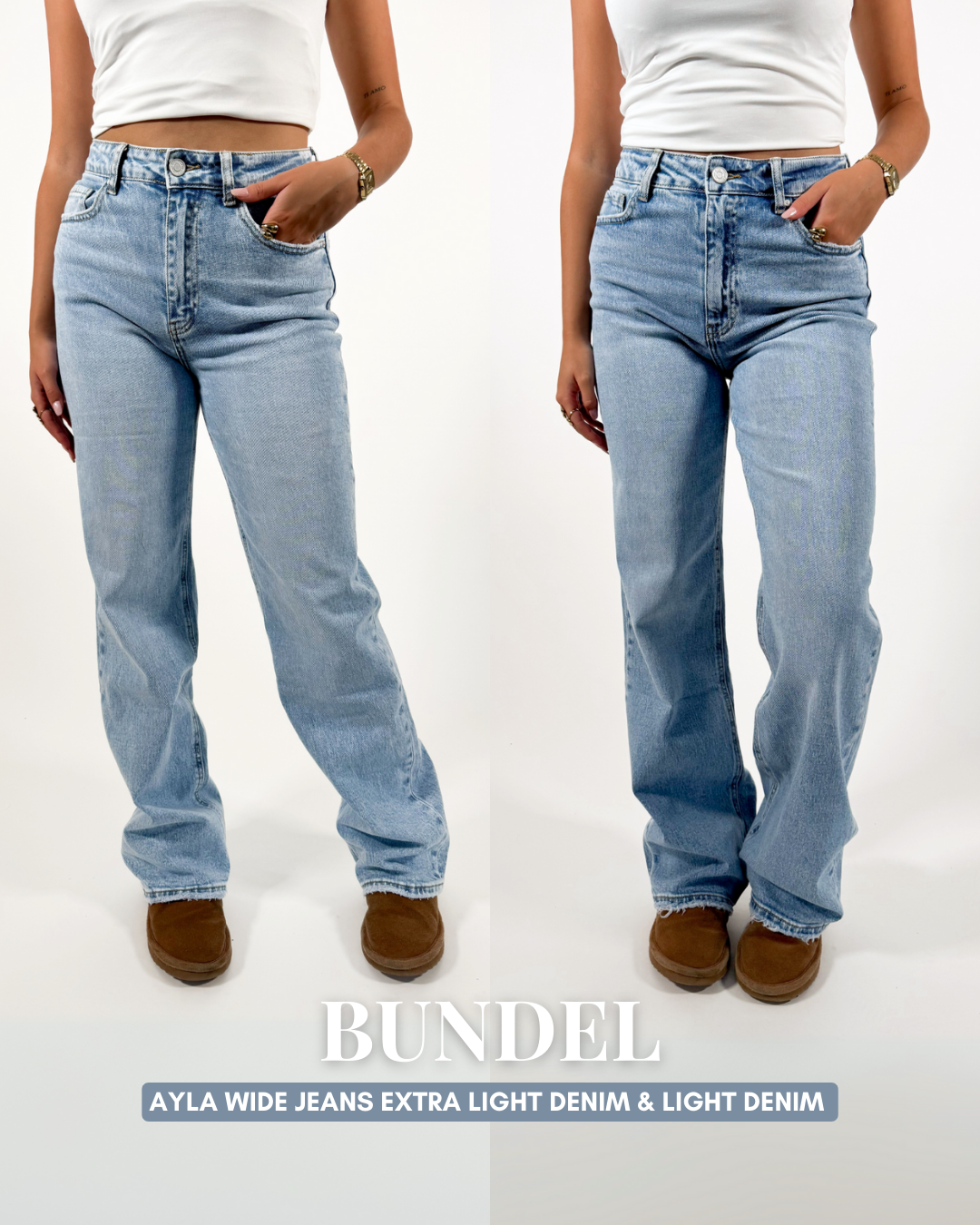 Serene Cove™ | BUNDEL - Ayla wide jeans light & extra light denim