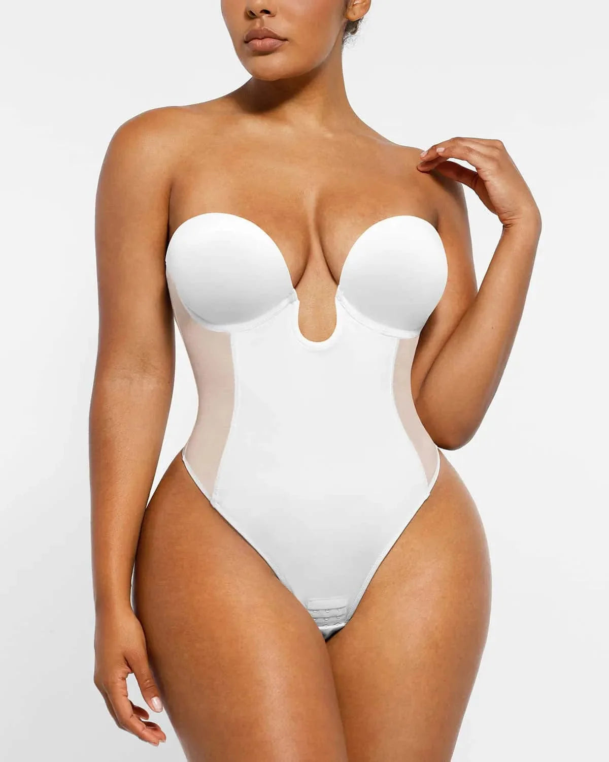 Serene Cove™ | AirSlim® Deep Plunge Low-Back Thong Bodysuit