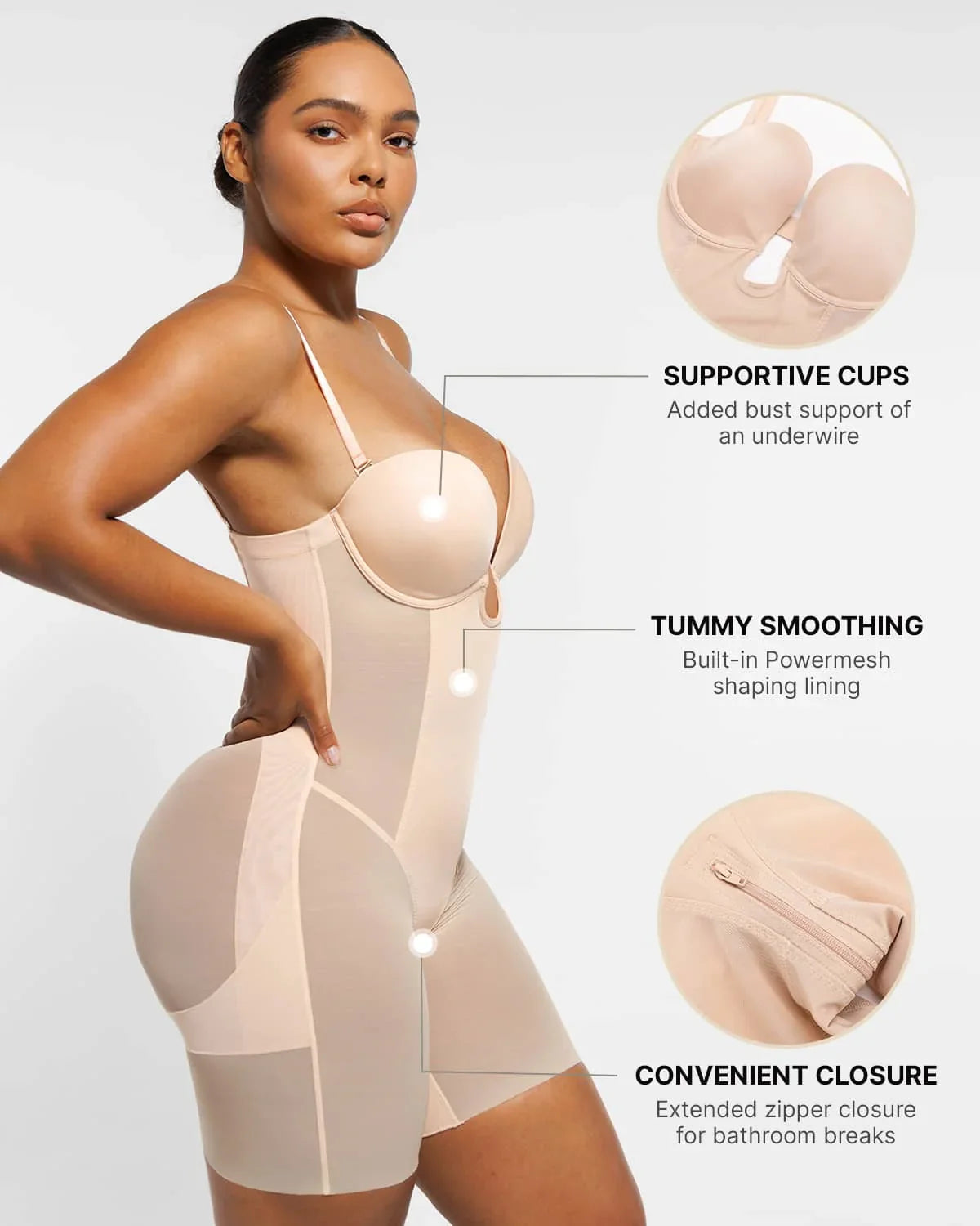 Serene Cove™ | AirSlim® Deep Plunge Butt-Lifting Bodysuit