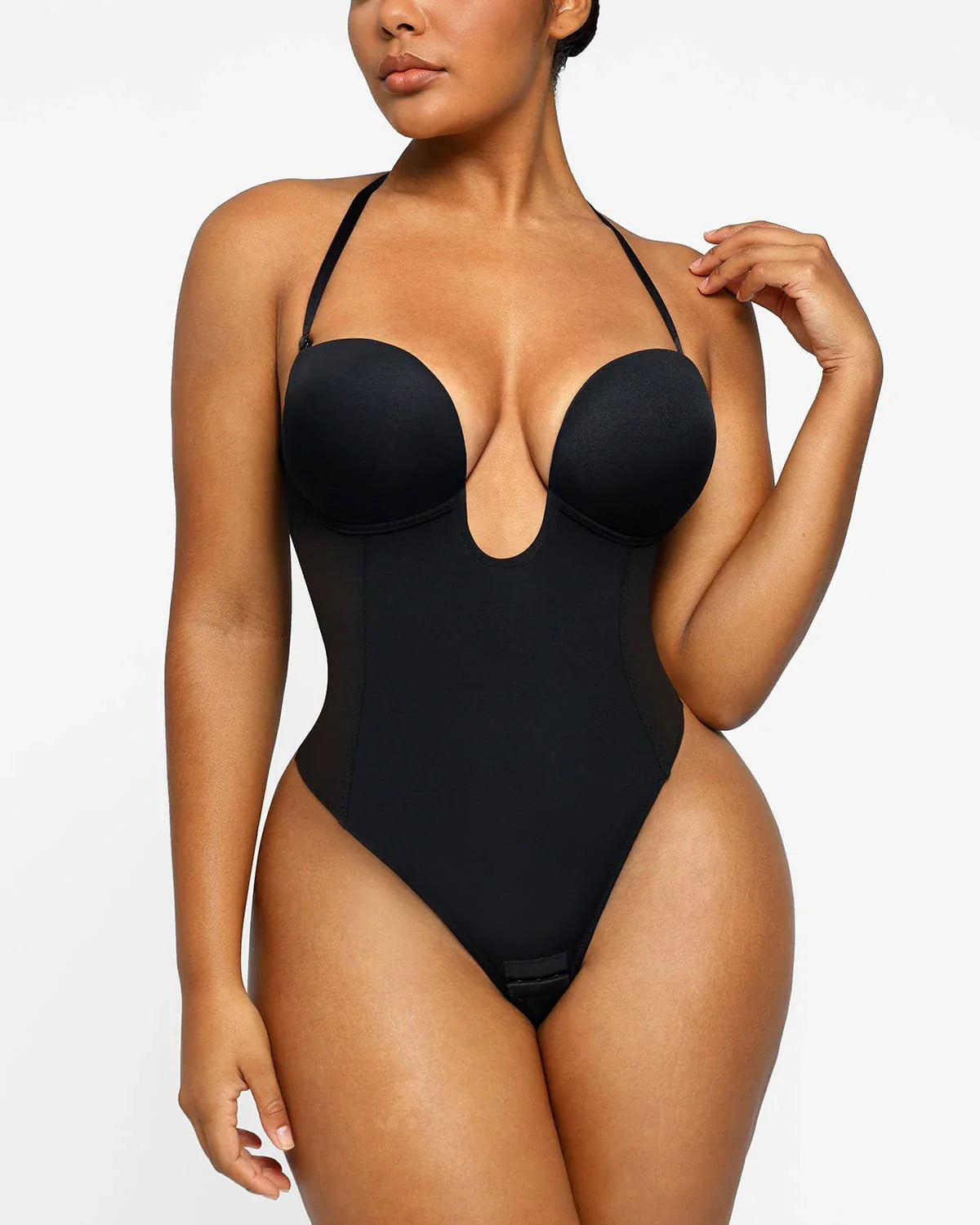Serene Cove™ | AirSlim® Deep Plunge Low-Back Thong Bodysuit
