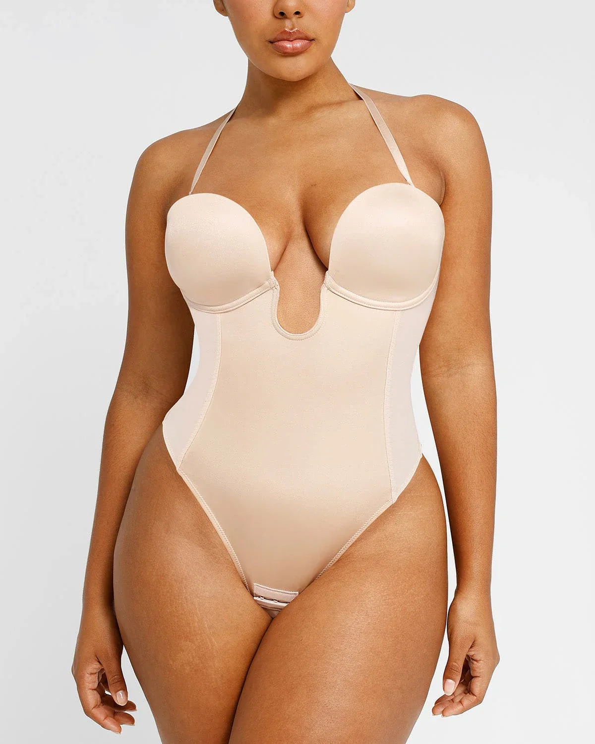 Serene Cove™ | AirSlim® Deep Plunge Low-Back Thong Bodysuit