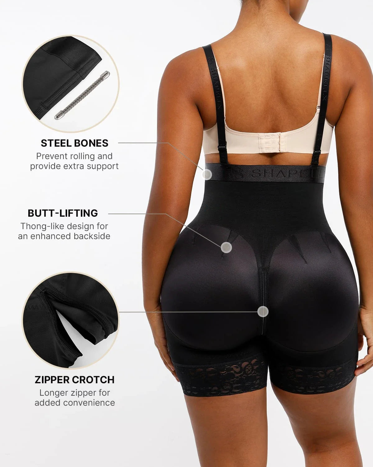 Serene Cove™ | AirSlim® Firm Tummy Compression Bodysuit Shaper With Butt Lifter