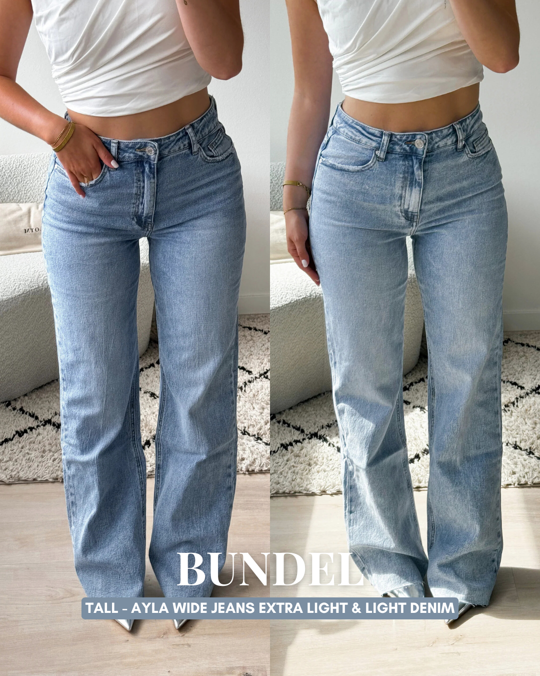 Serene Cove™ | BUNDEL - TALL - Ayla wide jeans extra light & light denim