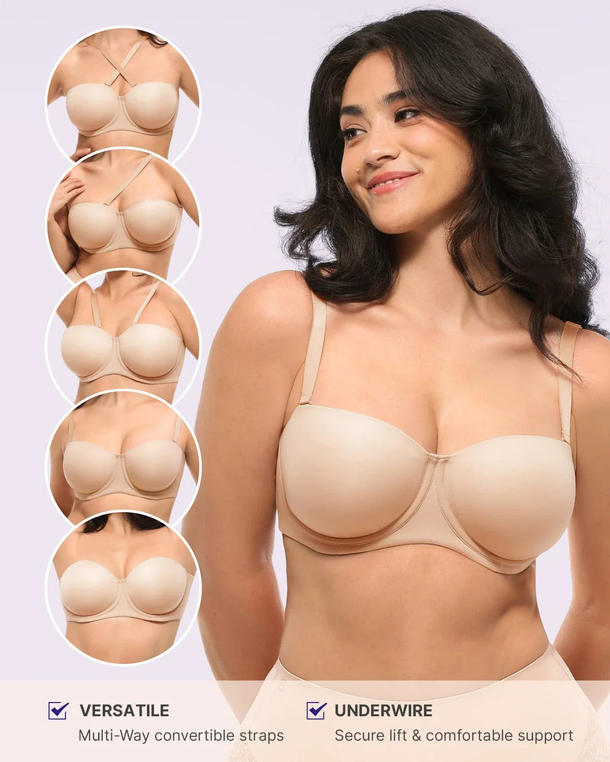 Serene Cove™ | Verstelbare Strapless Push Up BH