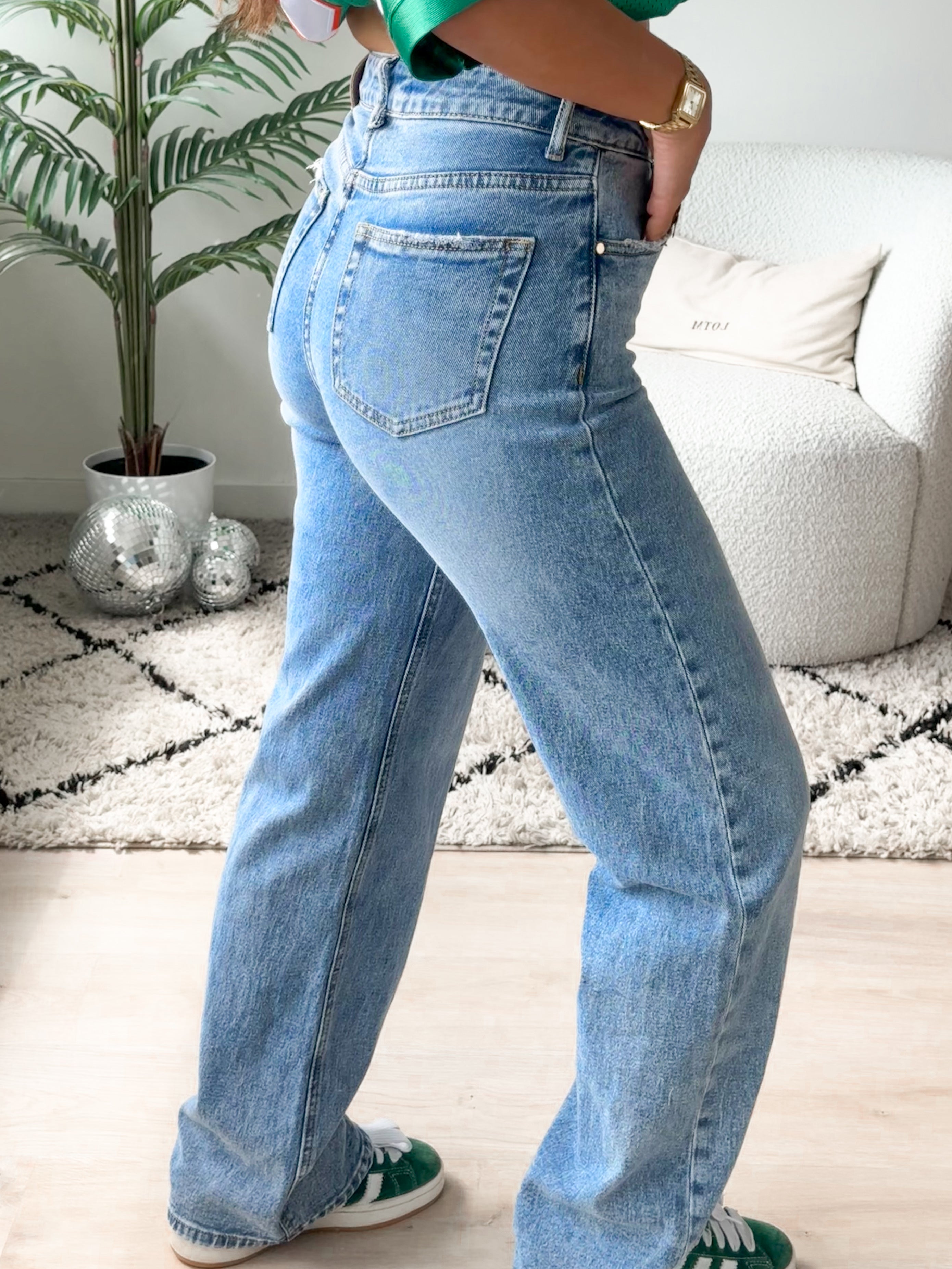 Serene Cove™ | PRE-ORDER Stretch - Ayla wide jeans mid denim