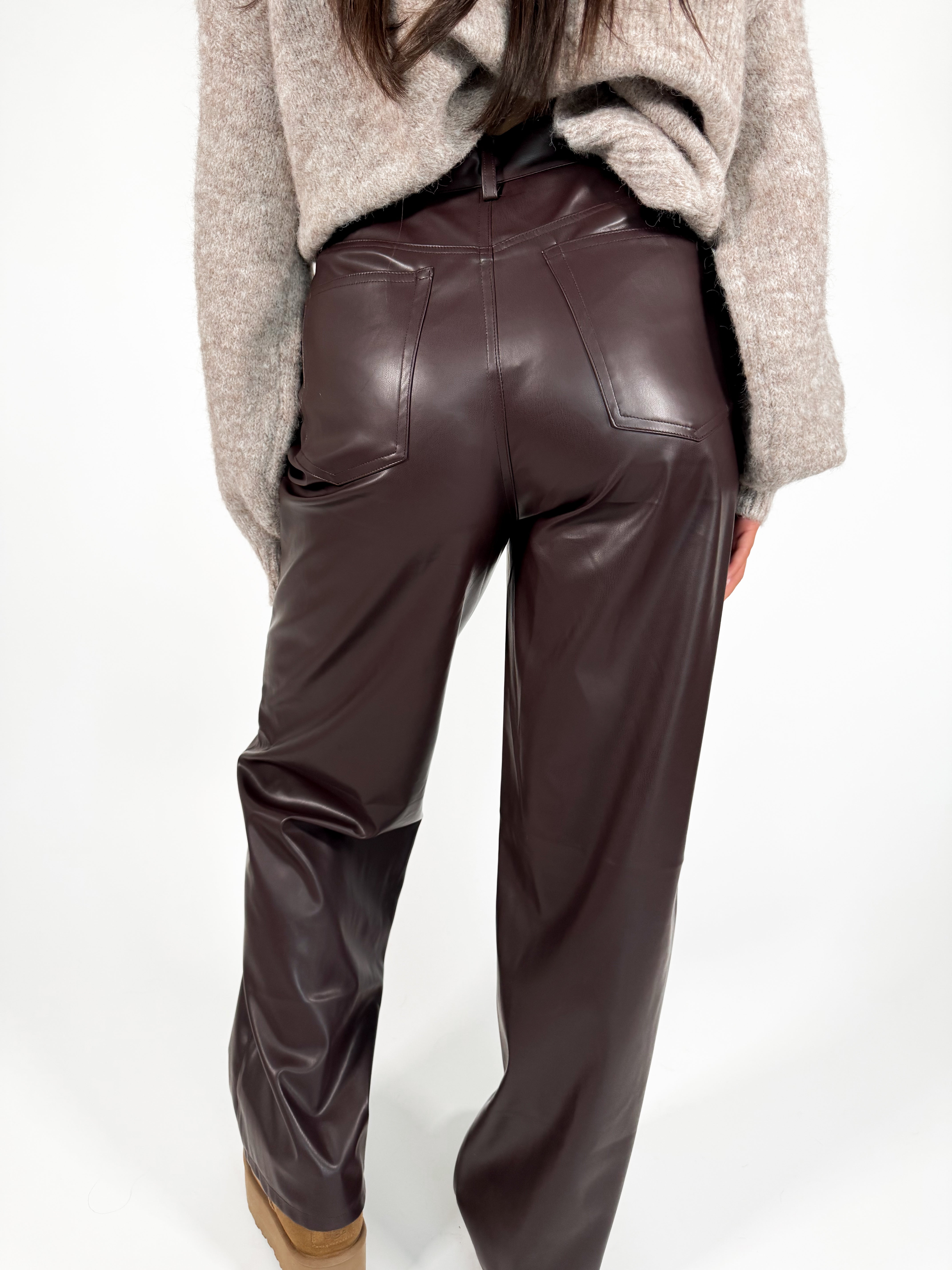 Serene Cove™ | Clarissa leather pants brown