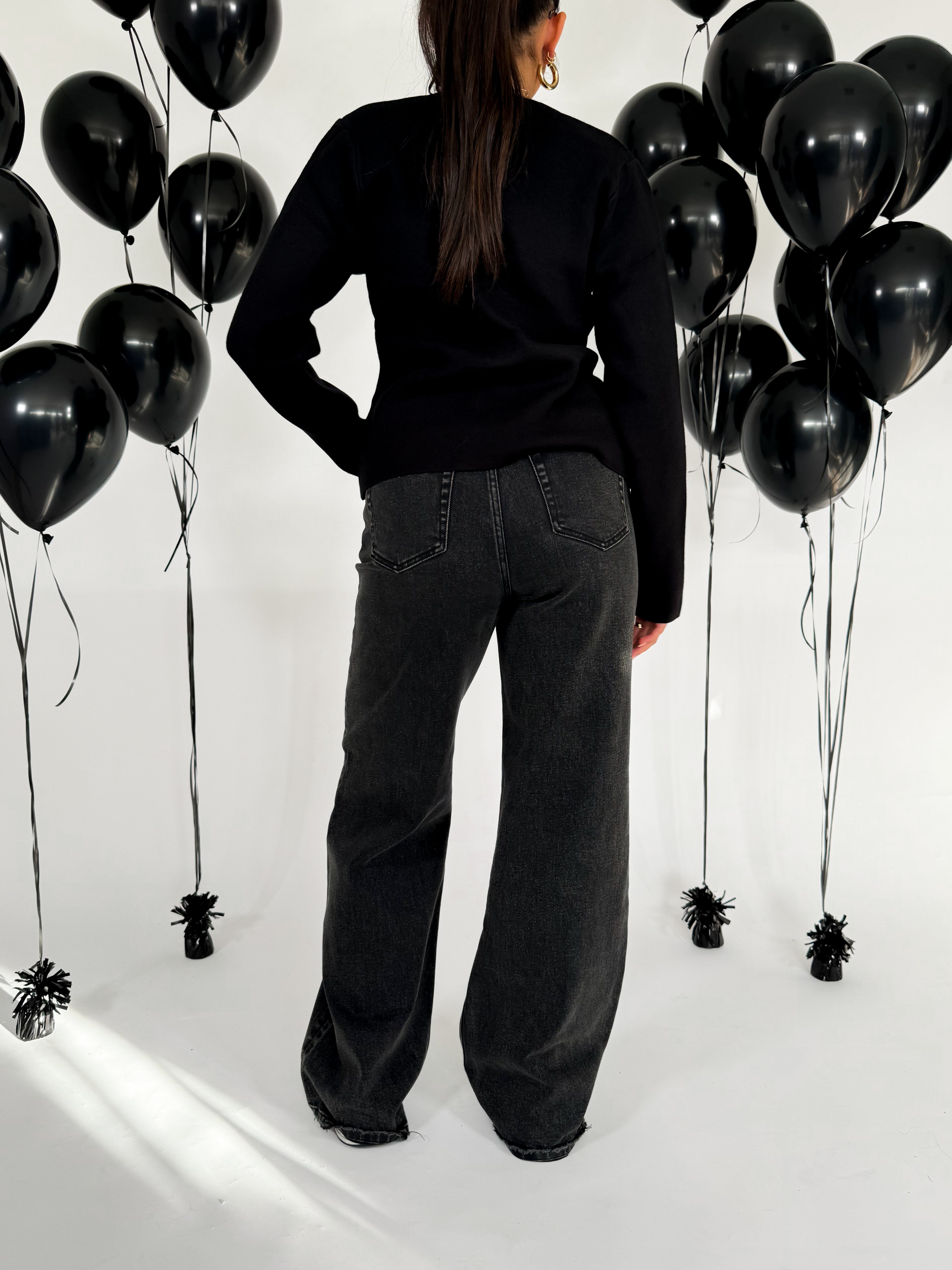 Serene Cove™ | Stretch - Ayla wide jeans anthracite