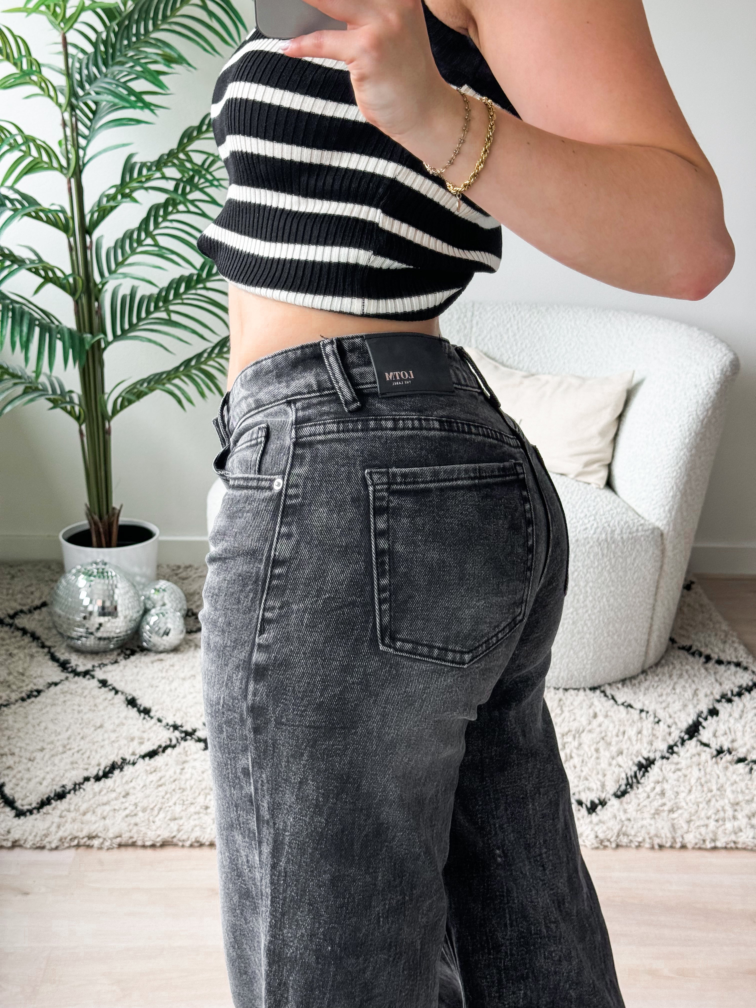 Serene Cove™ | Stretch - Maya wide jeans dark grey