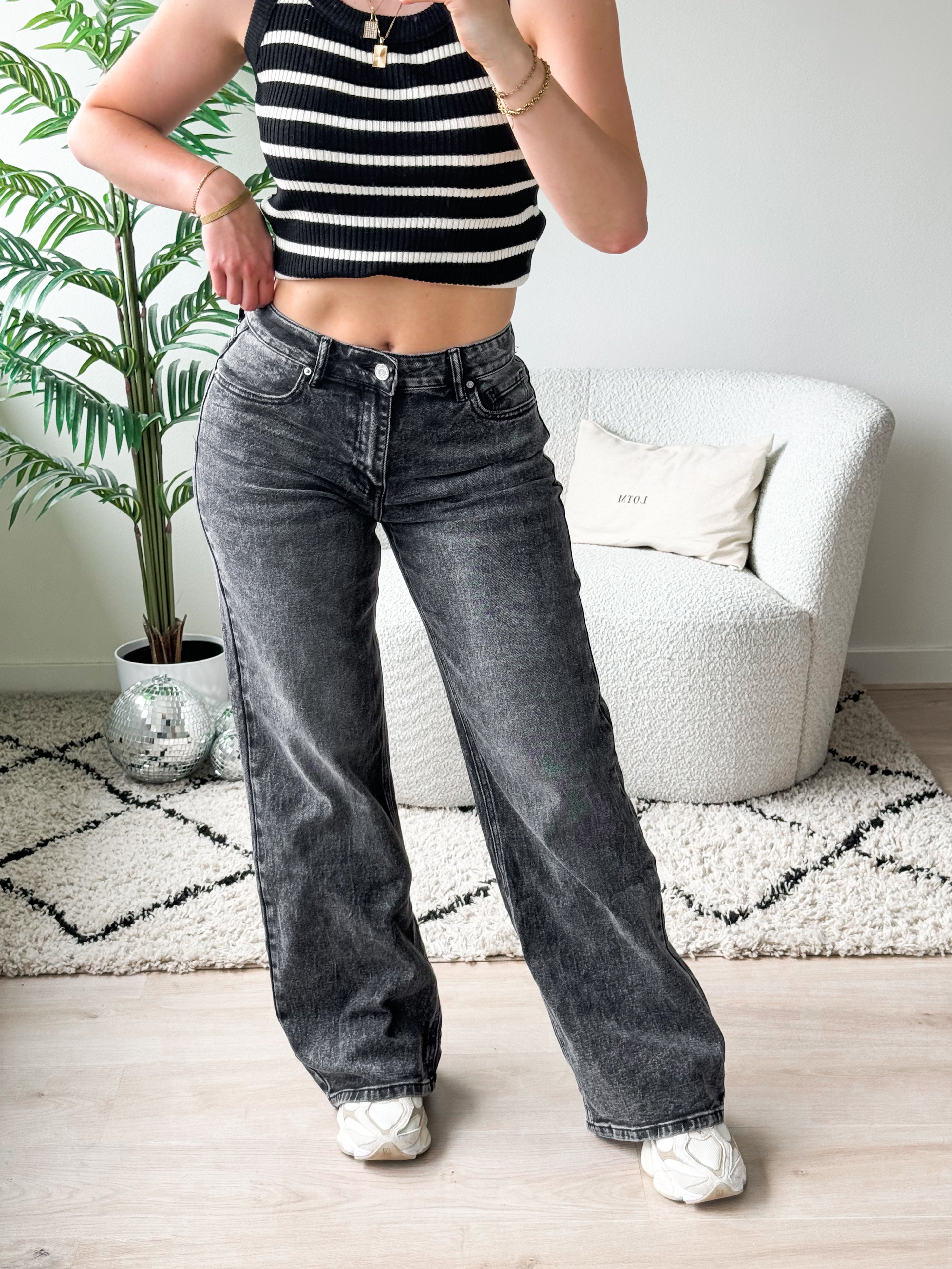 Serene Cove™ | Stretch - Maya wide jeans dark grey