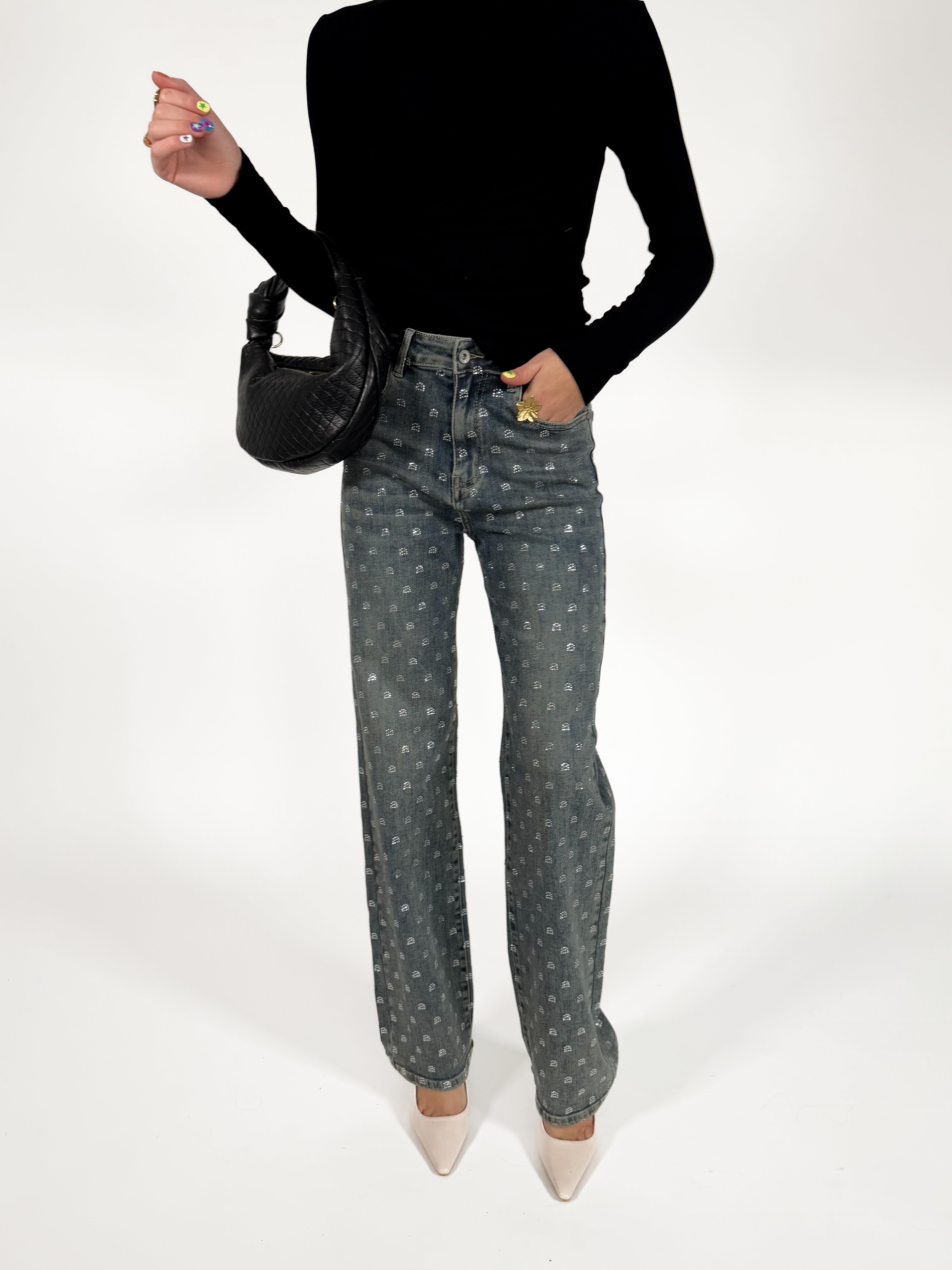 Serene Cove™ | Stretch - Elize wide jeans washed denim