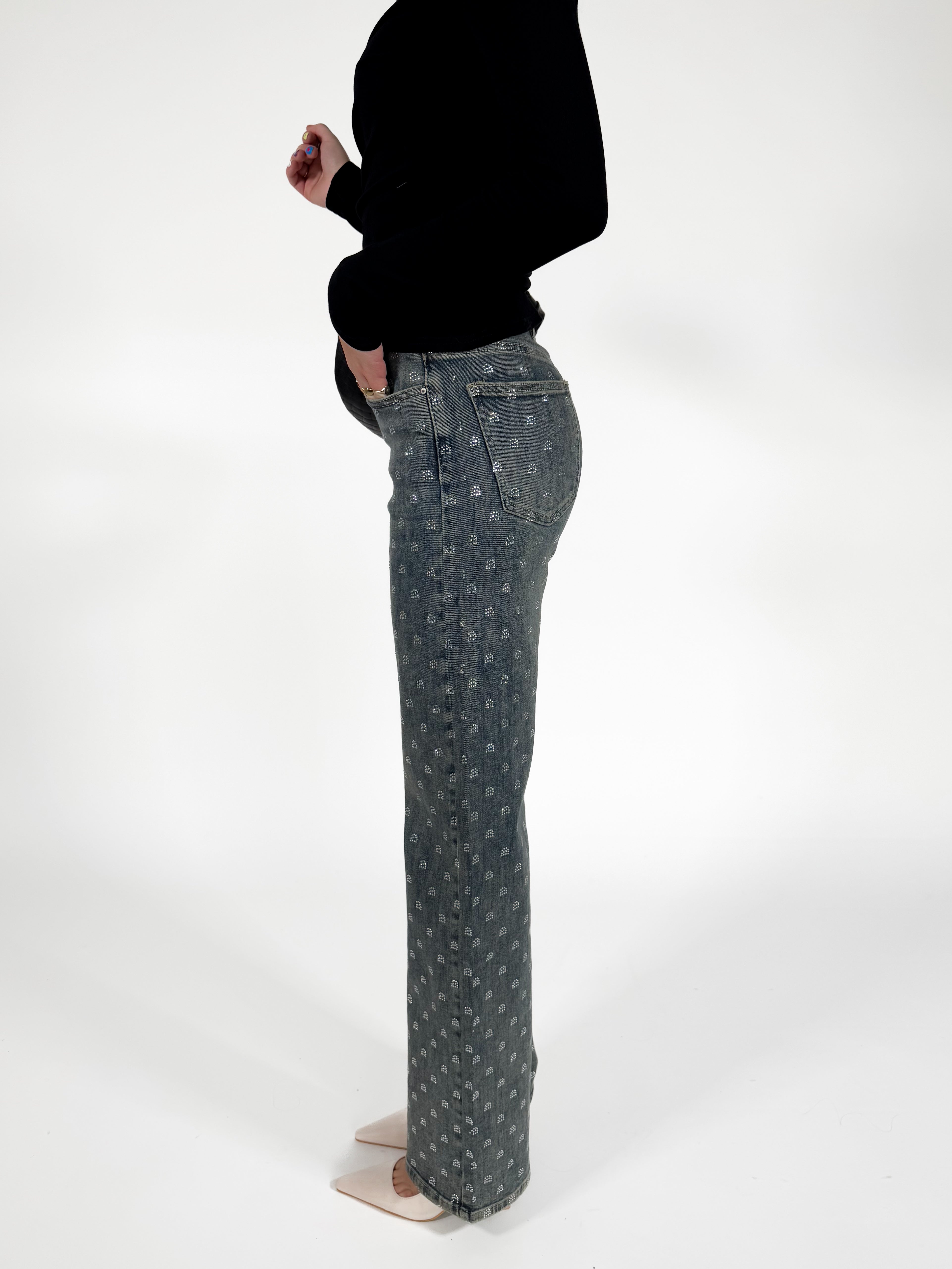 Serene Cove™ | Stretch - Elize wide jeans washed denim