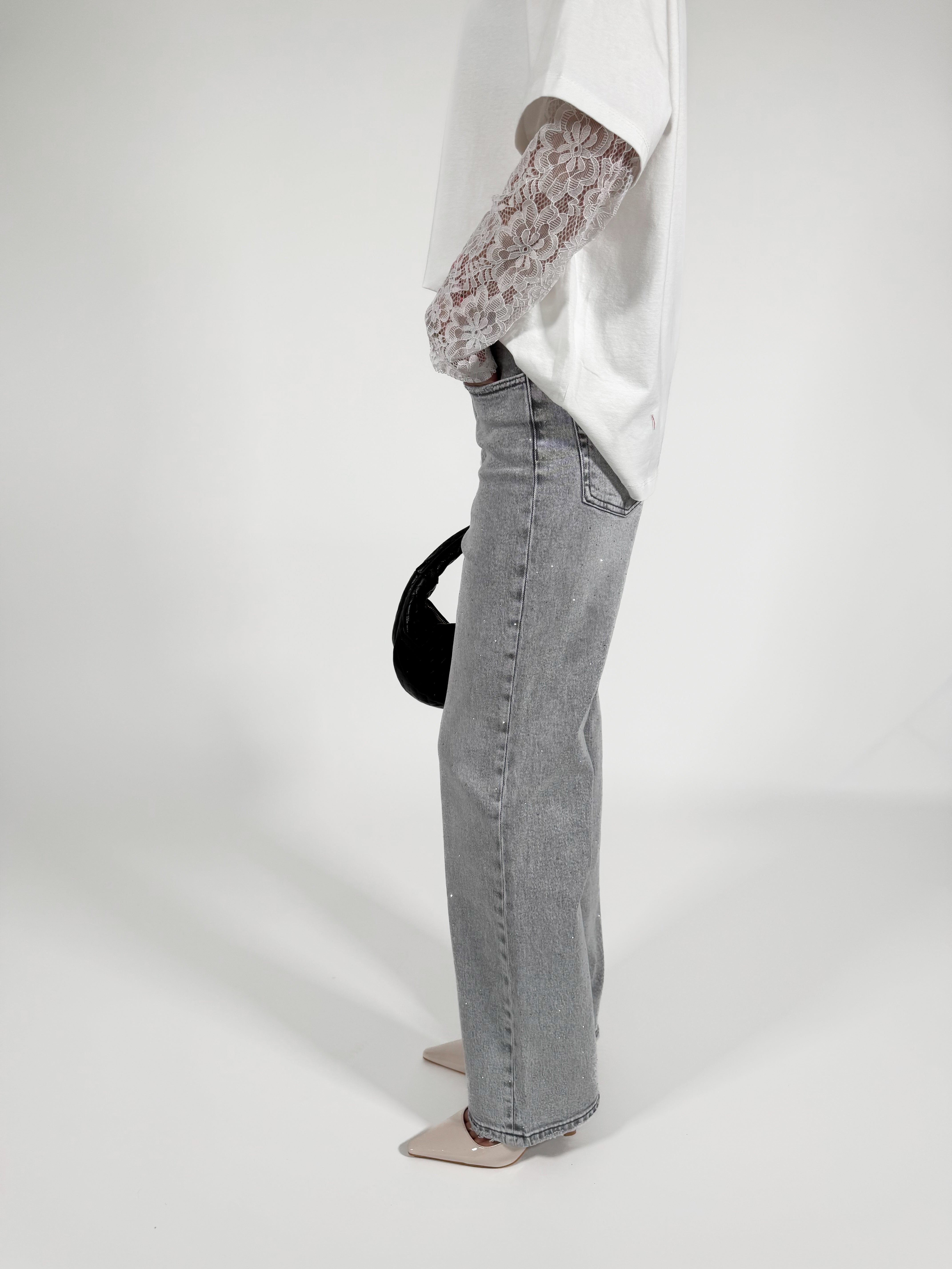 Serene Cove™ | Stretch - Macey wide jeans light grey