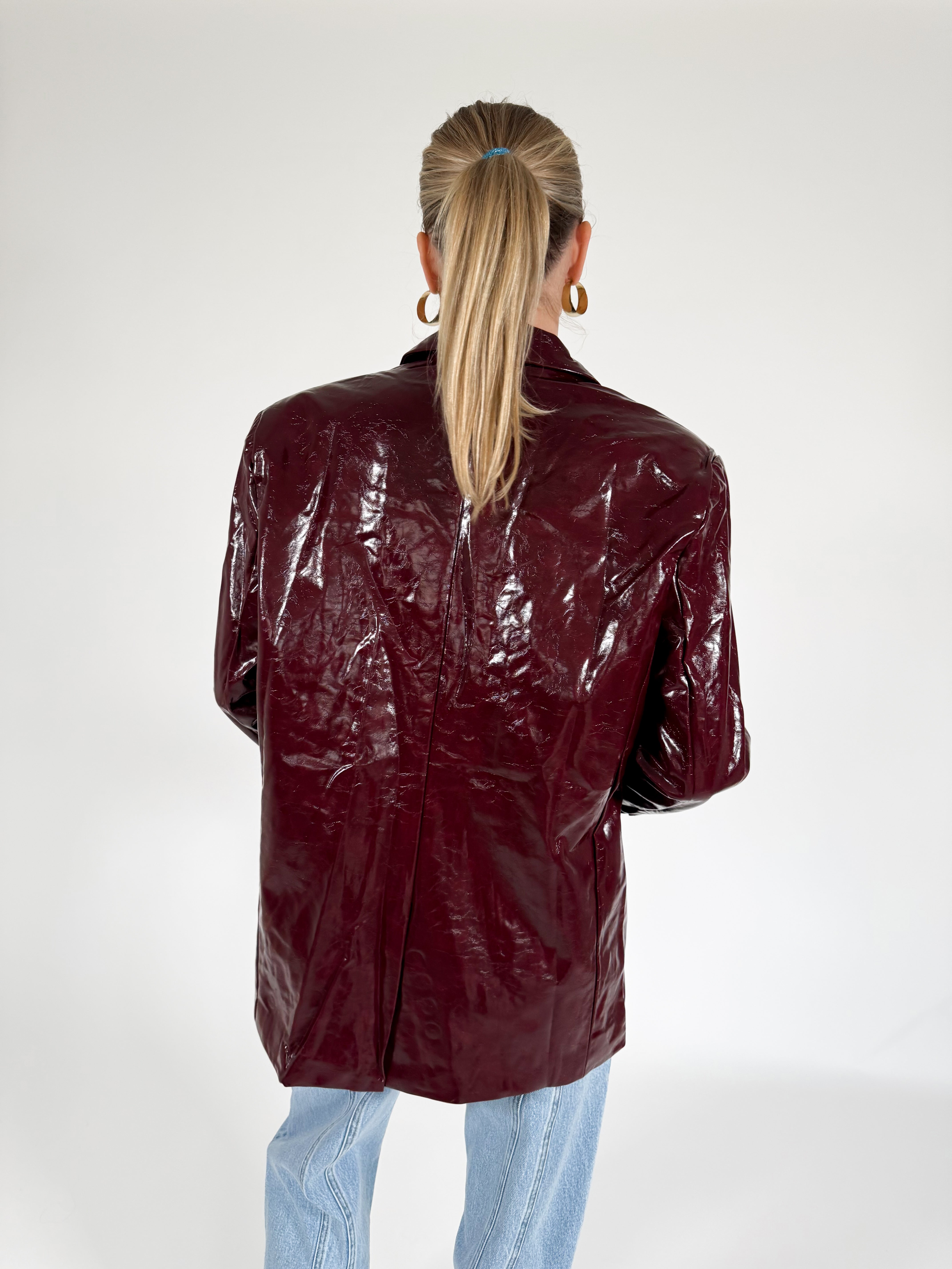 Serene Cove™ | Leather blazer bordeaux