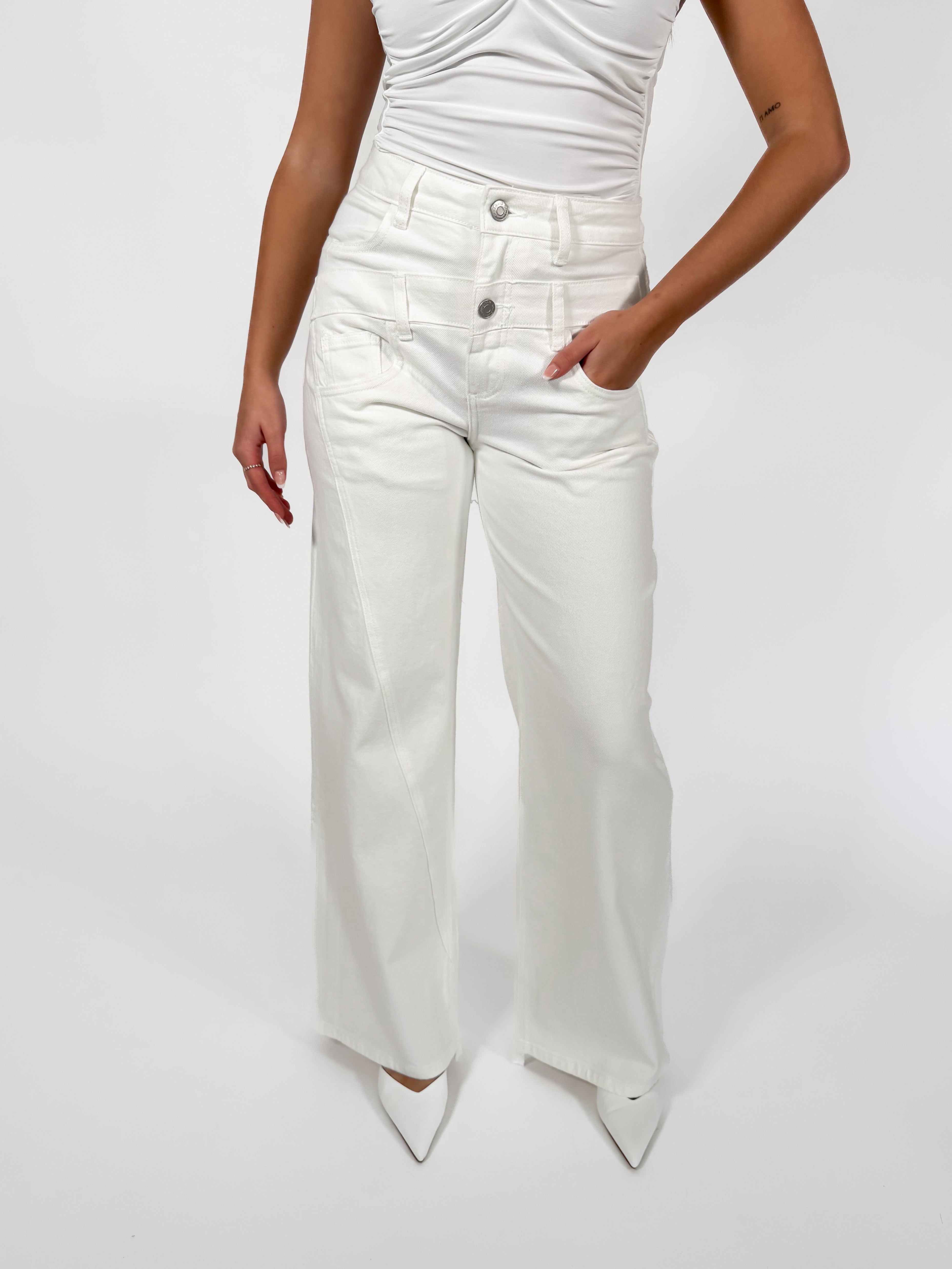 Serene Cove™ | Stretch - Tara wide jeans white