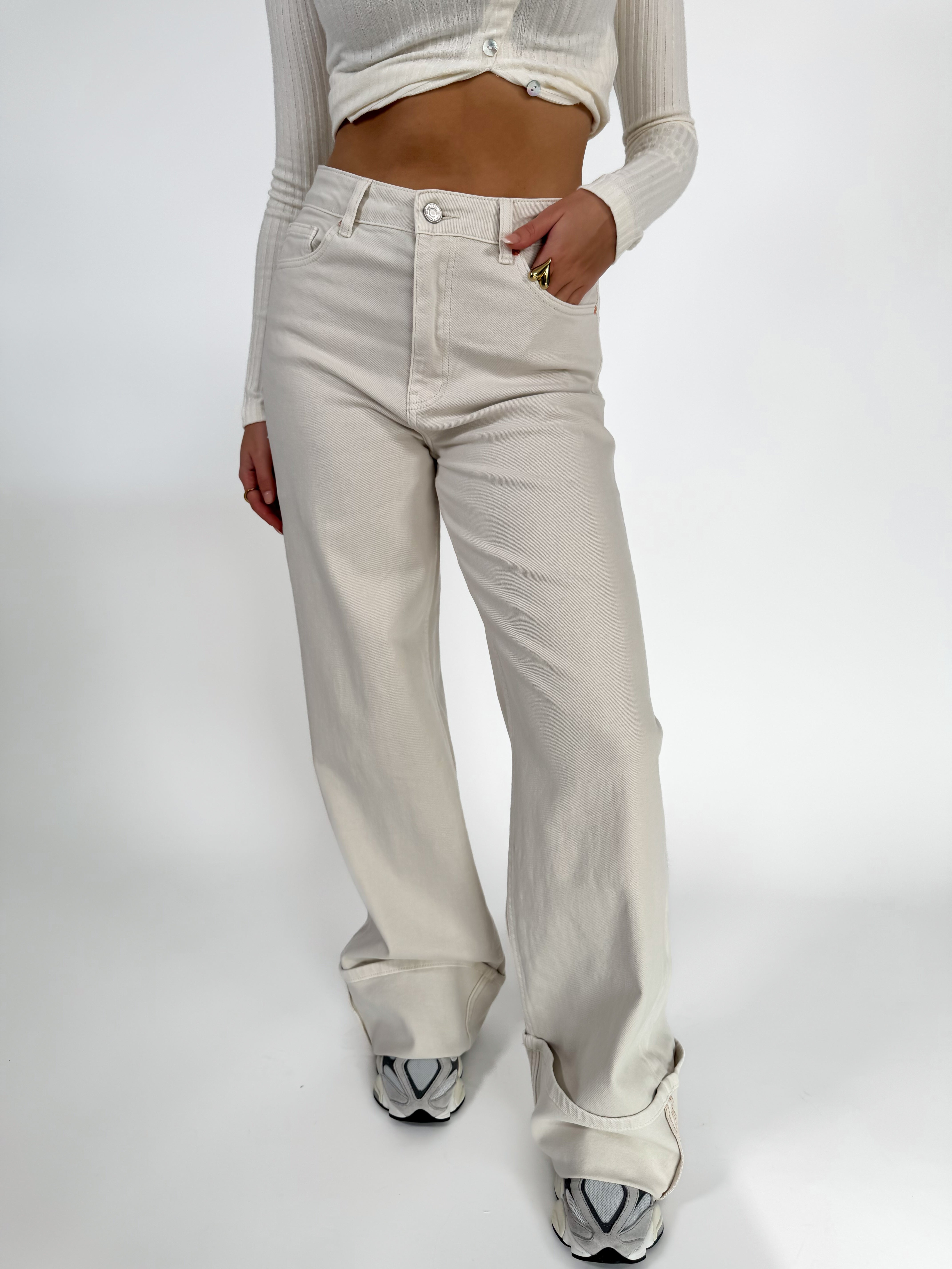 Serene Cove™ | Stretch - Chiara wide jeans crème