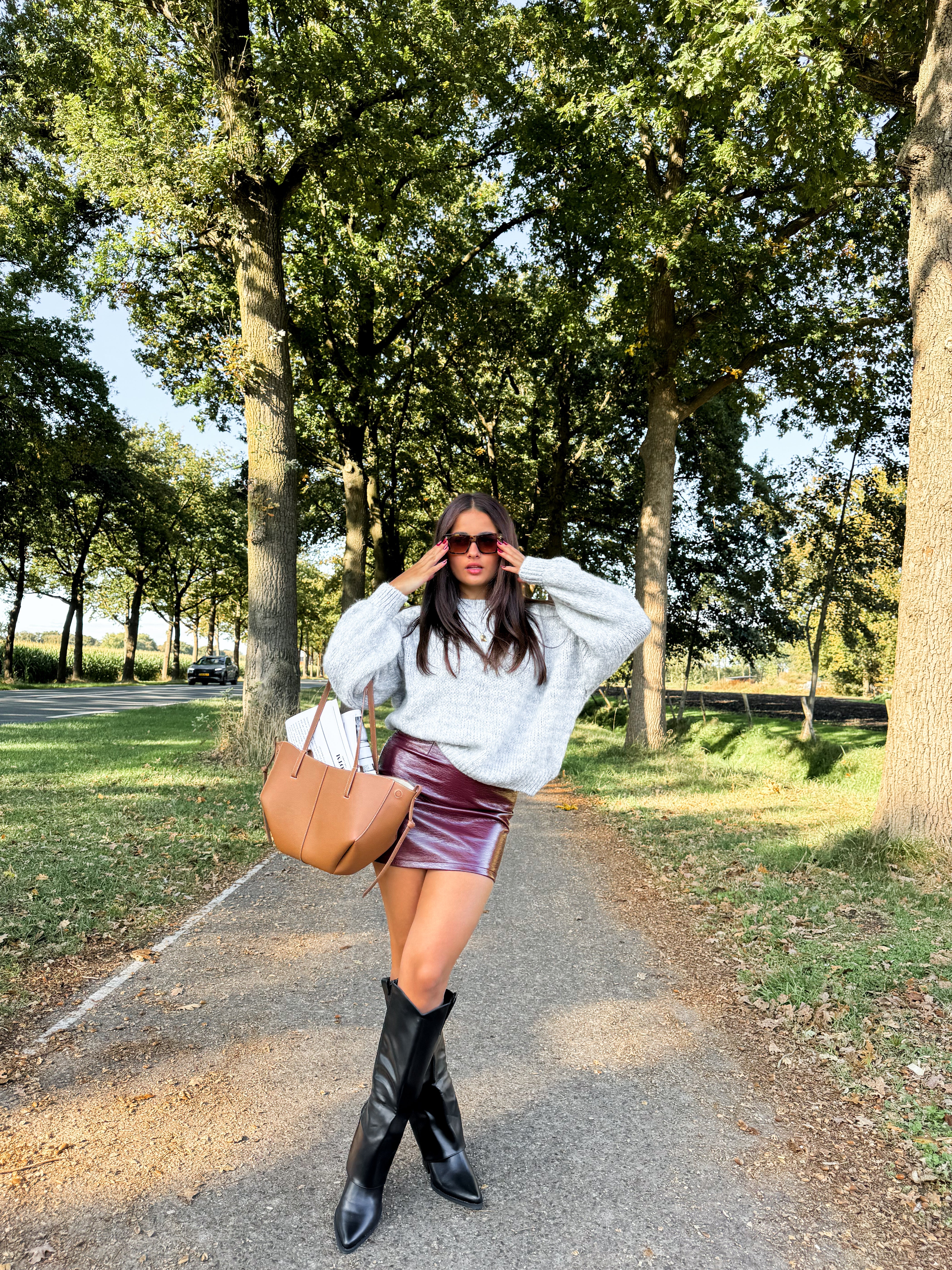 Serene Cove™ | Lindy leather skirt bordeaux