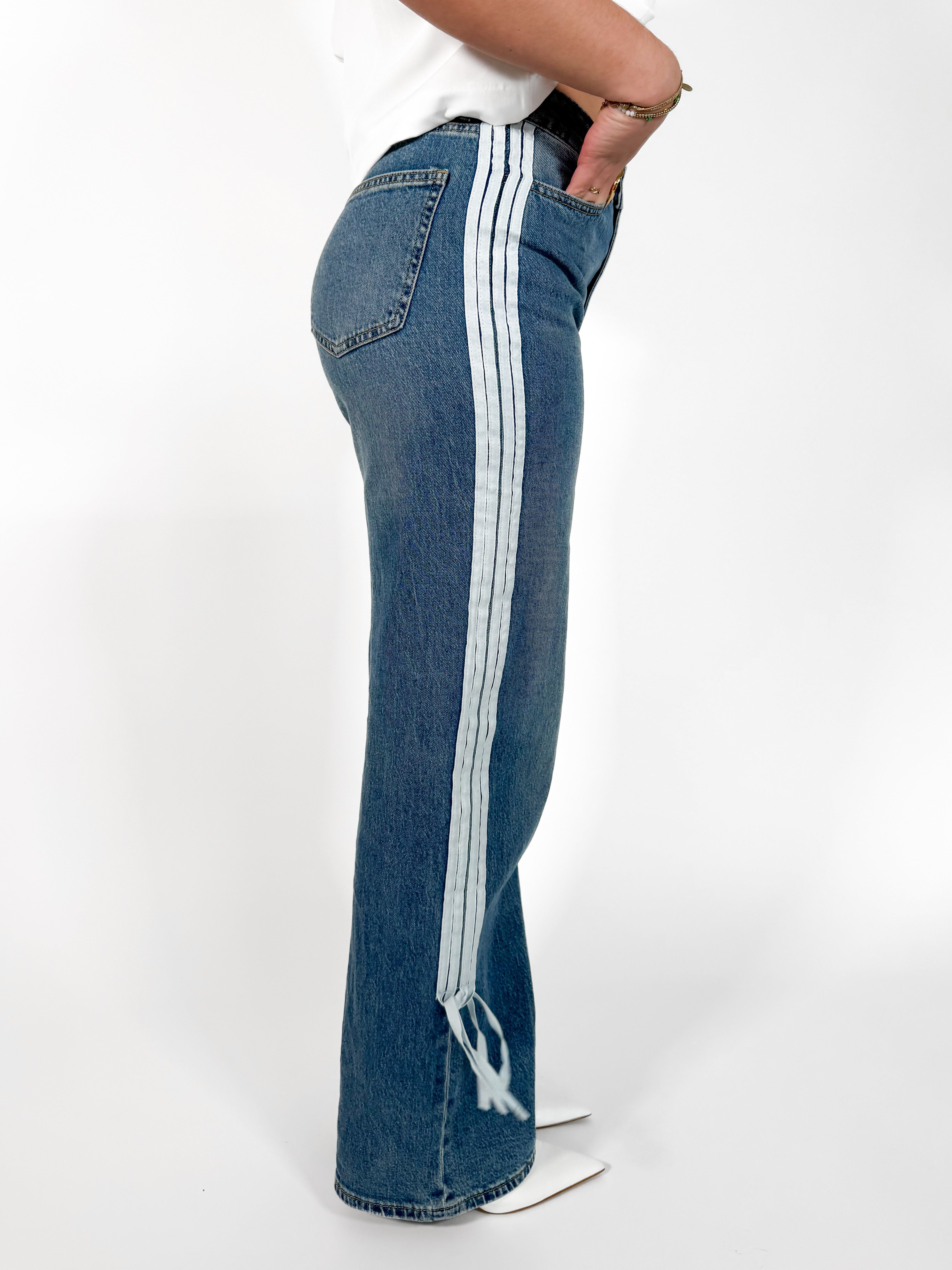 Serene Cove™ | Stretch - Britt wide jeans washed dark denim