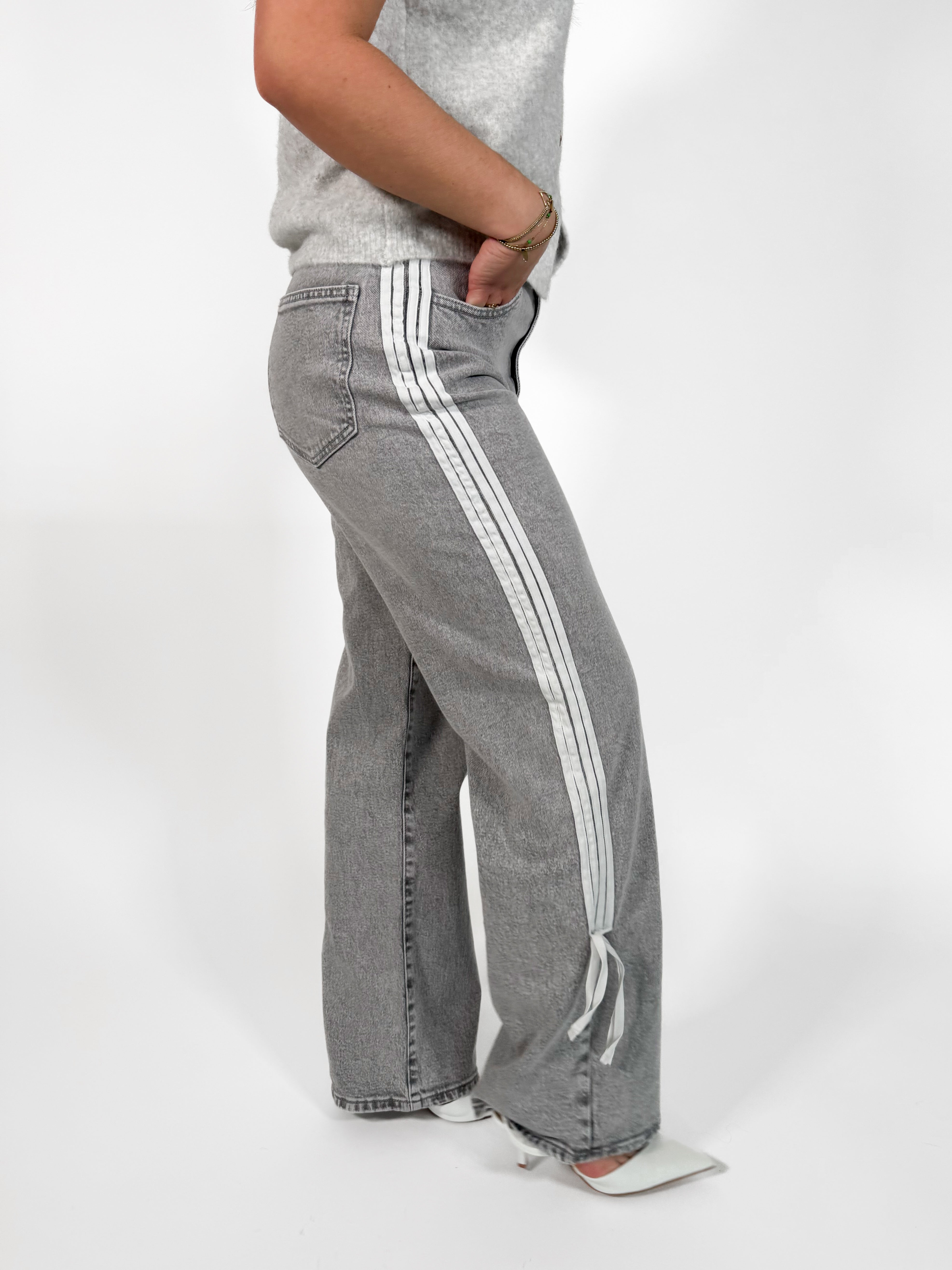Serene Cove™ | Stretch - Britt wide jeans light grey