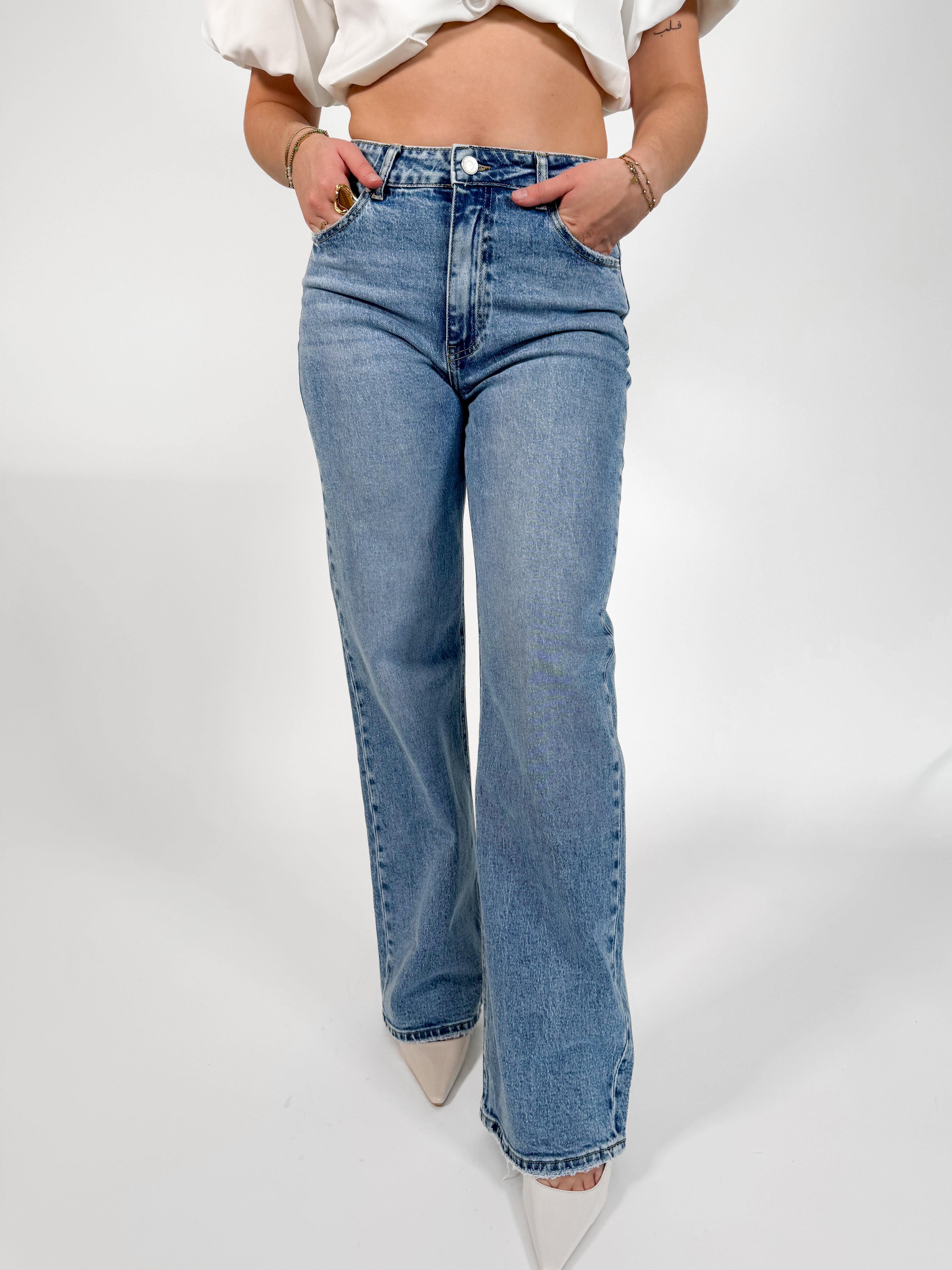 Serene Cove™ | Stretch - Ayla wide jeans washed denim